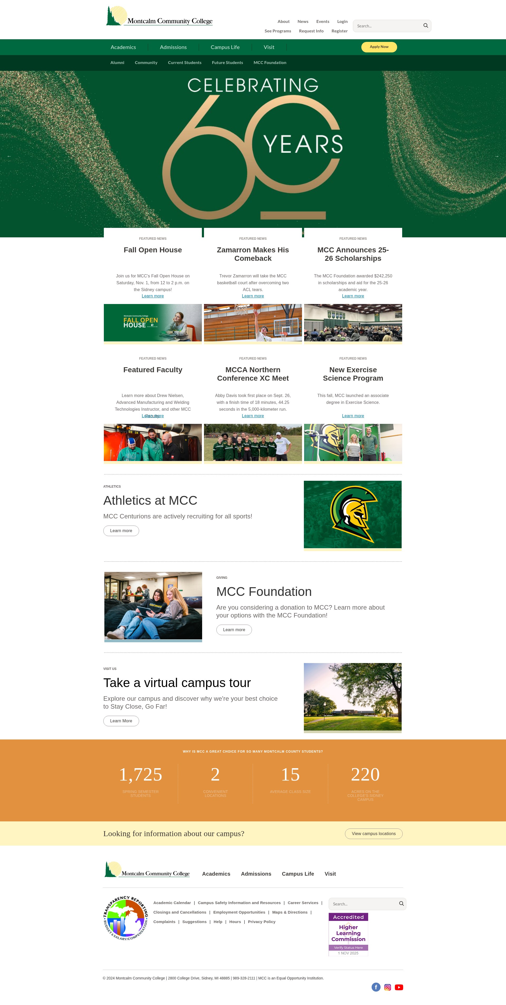 Screenshot of montcalm.edu