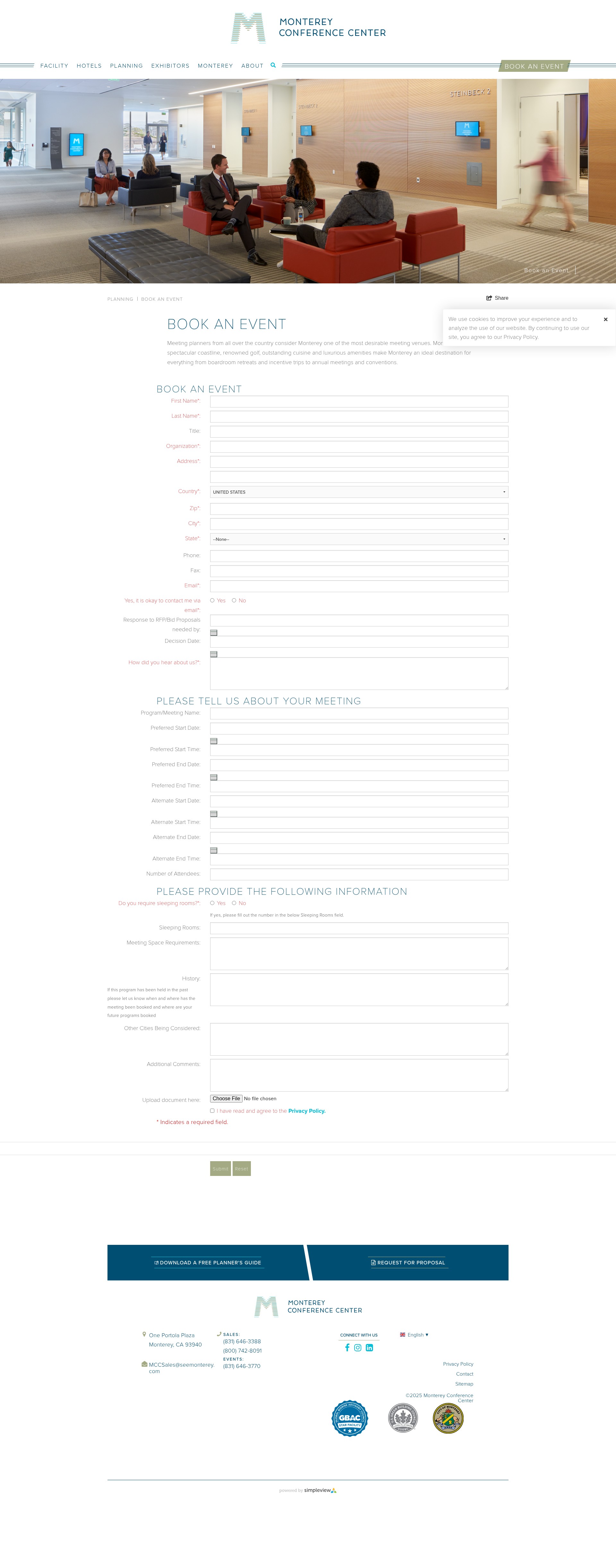 Screenshot of montereyconferencecenter.com