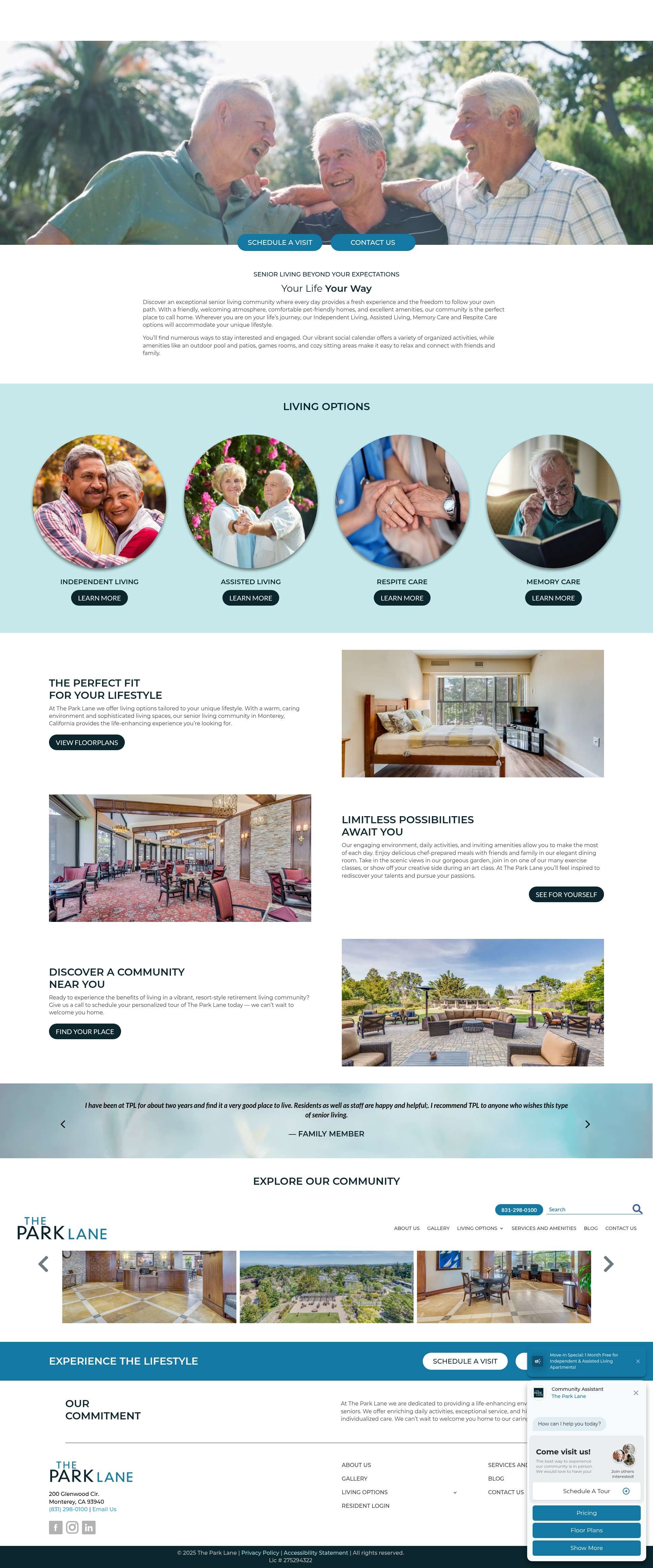 Screenshot of montereyparklane.com