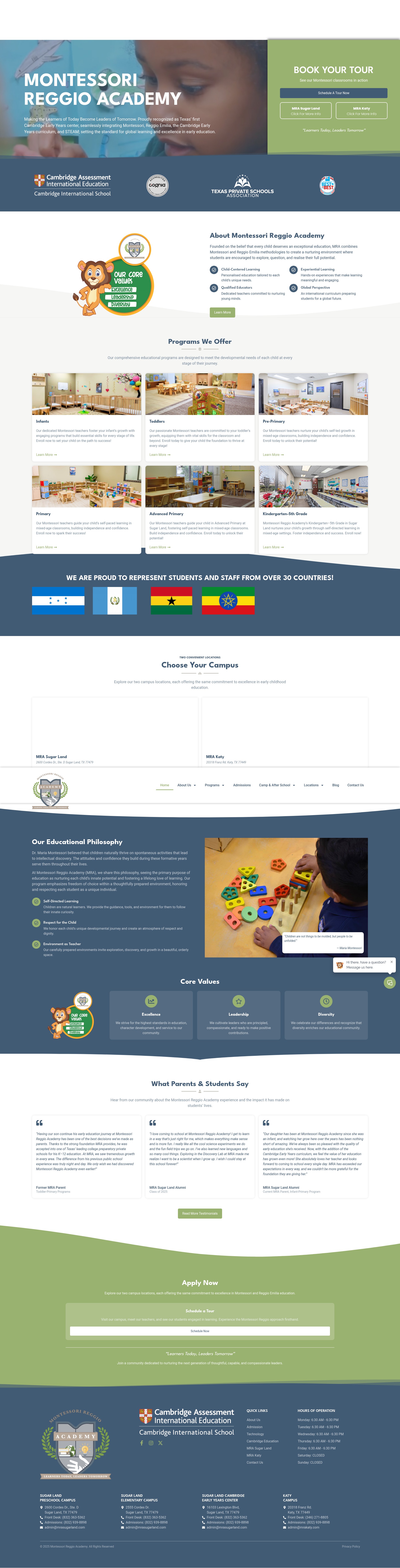 Screenshot of montessorireggioacademy.com