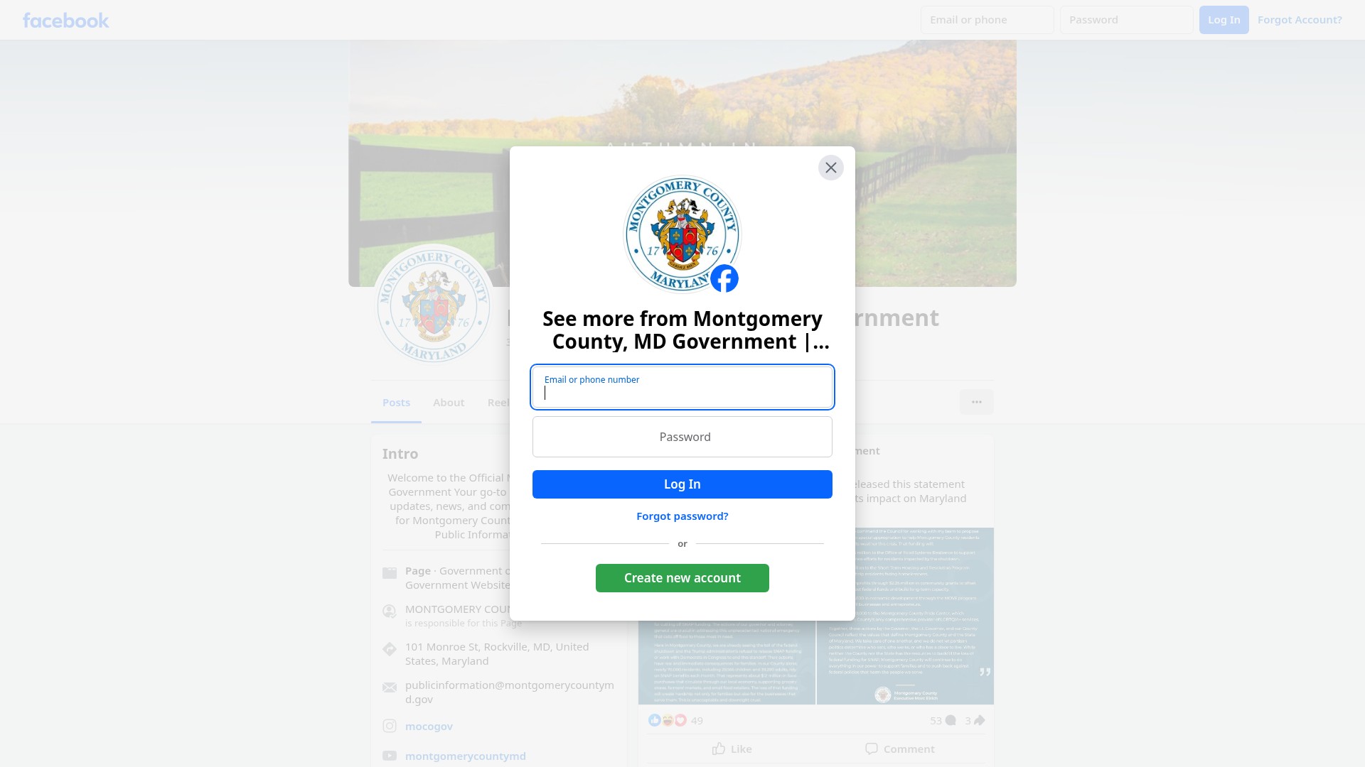 Screenshot of montgomerycountymd.gov