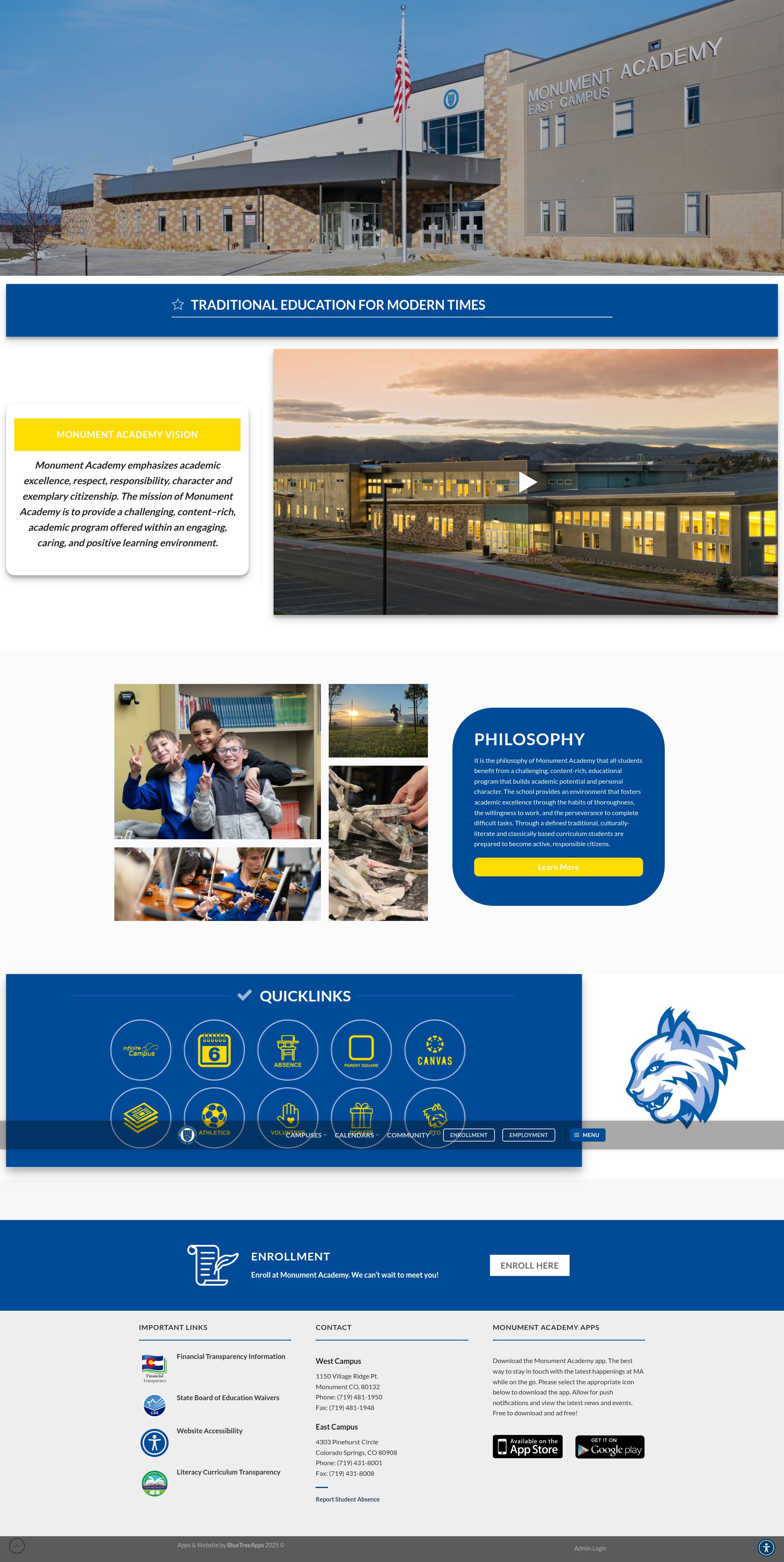 Screenshot of monumentacademy.net