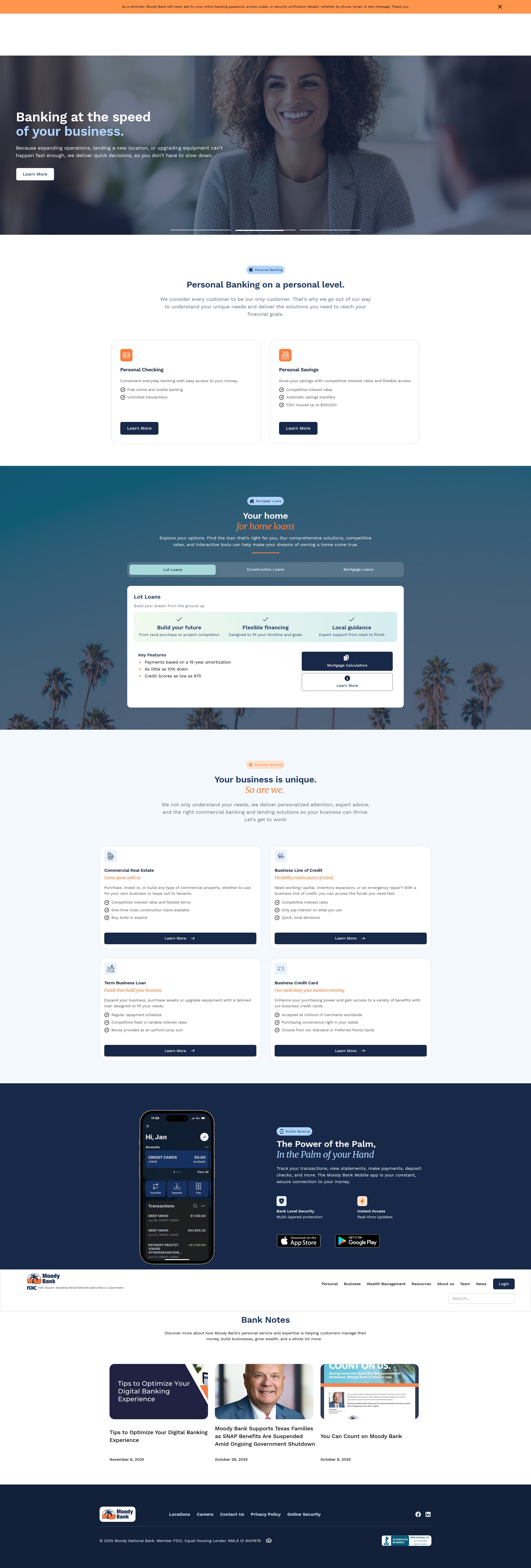 Screenshot of moodybank.com