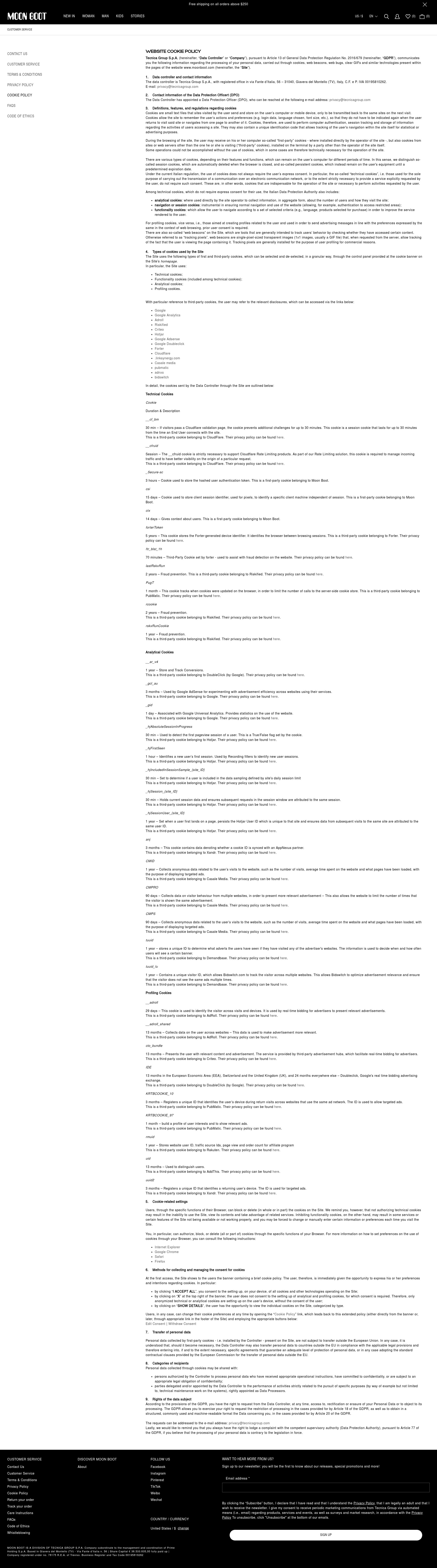 Screenshot of moonboot.com