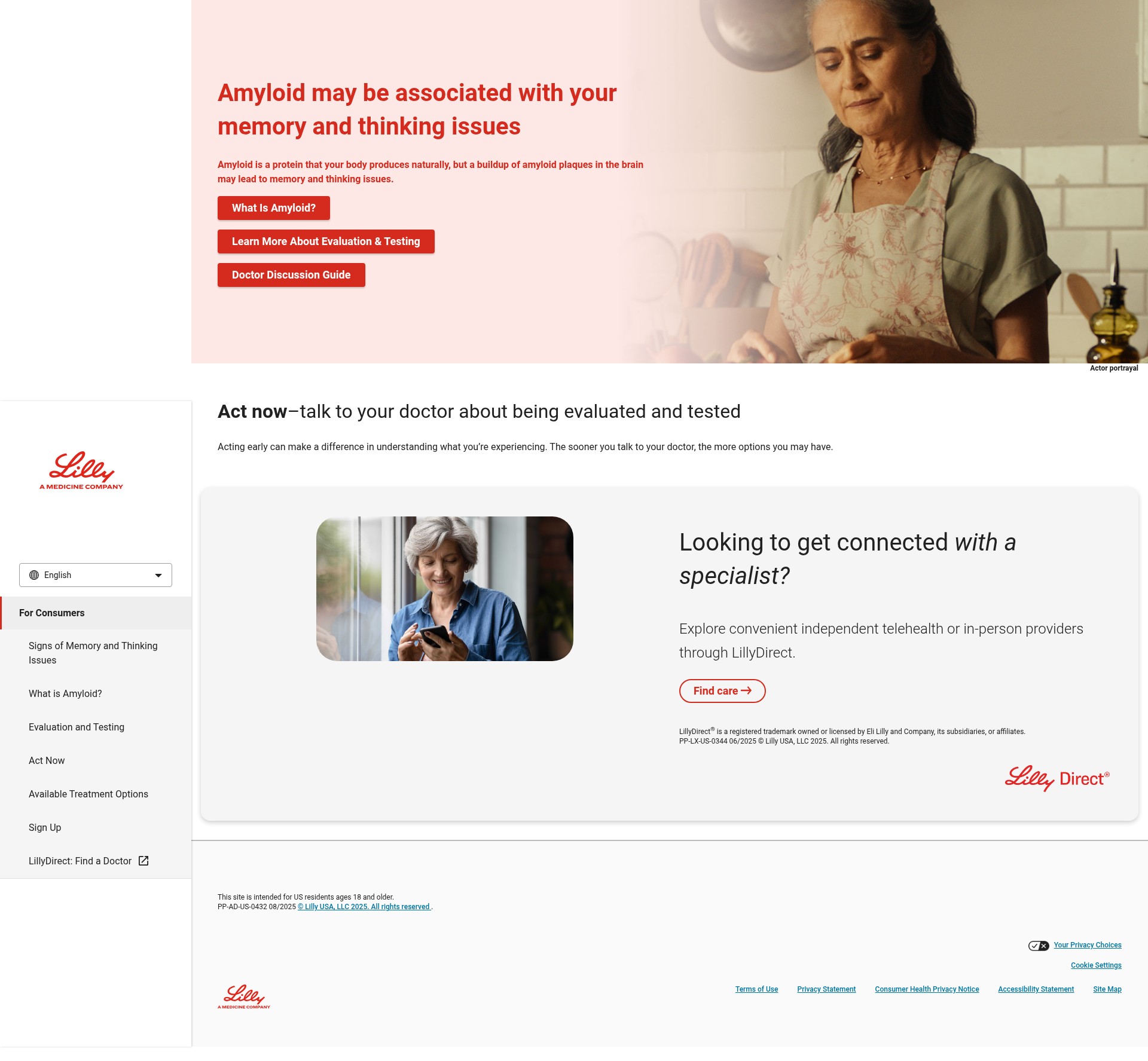 Screenshot of morethannormalaging.lilly.com