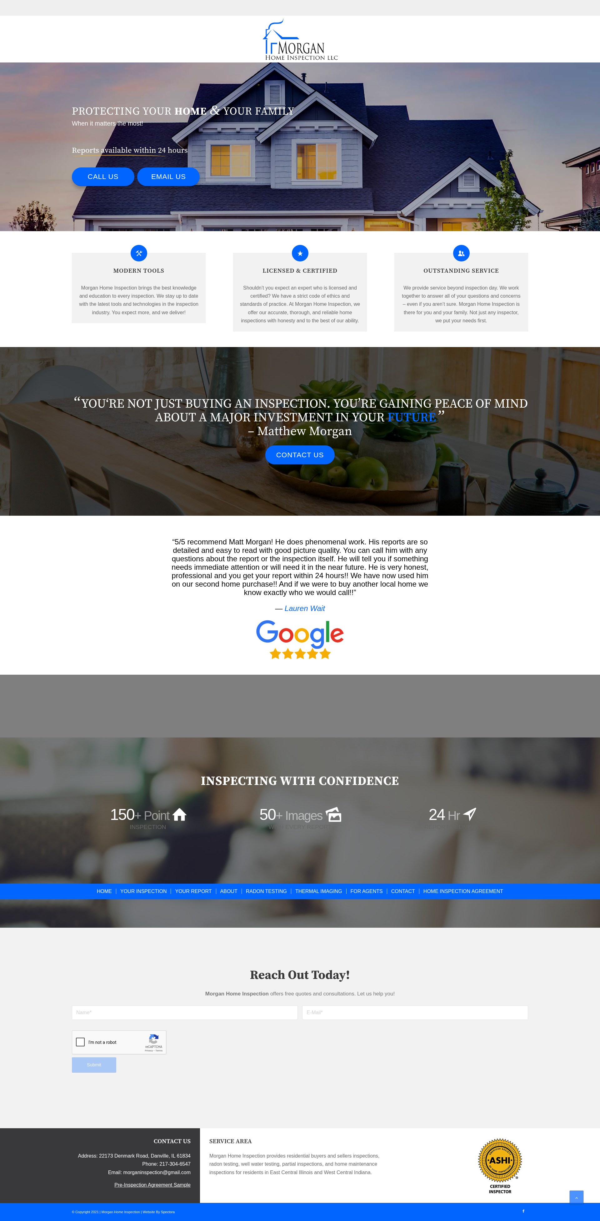 Screenshot of morganinspection.com