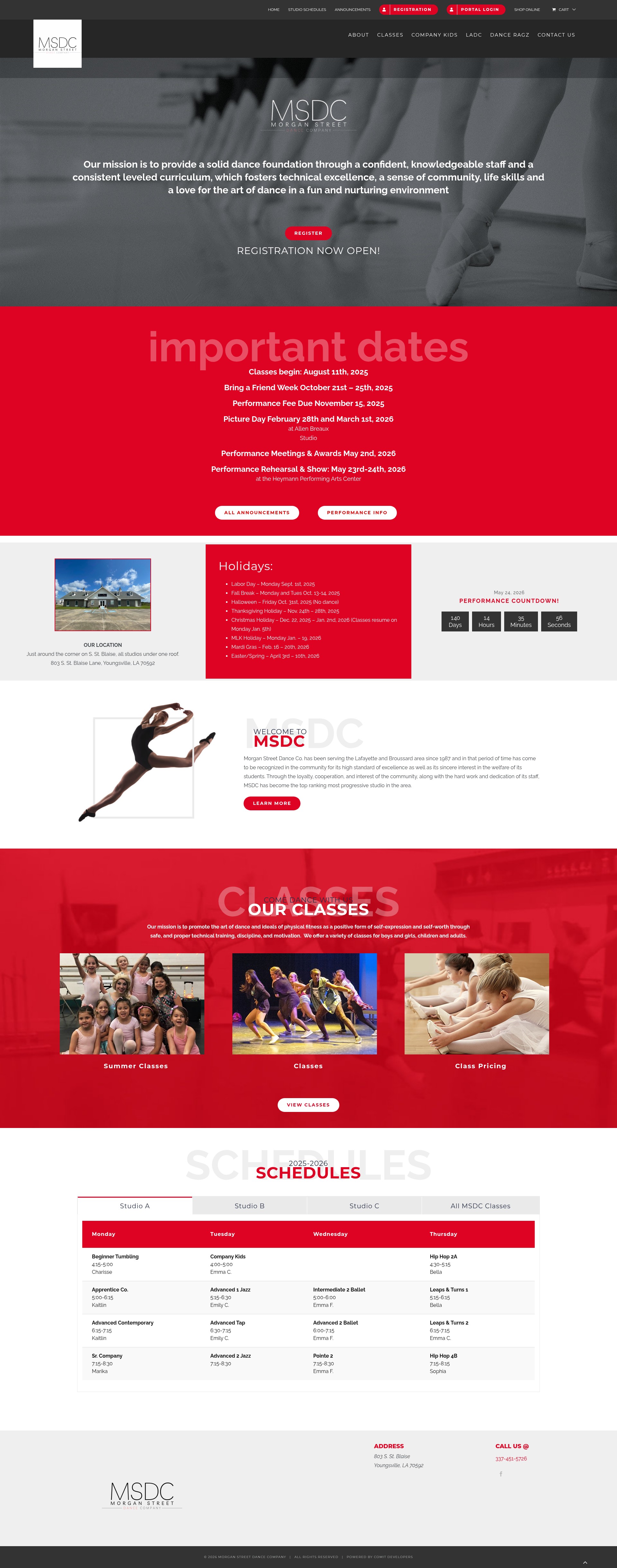 Screenshot of morganstreetdance.com