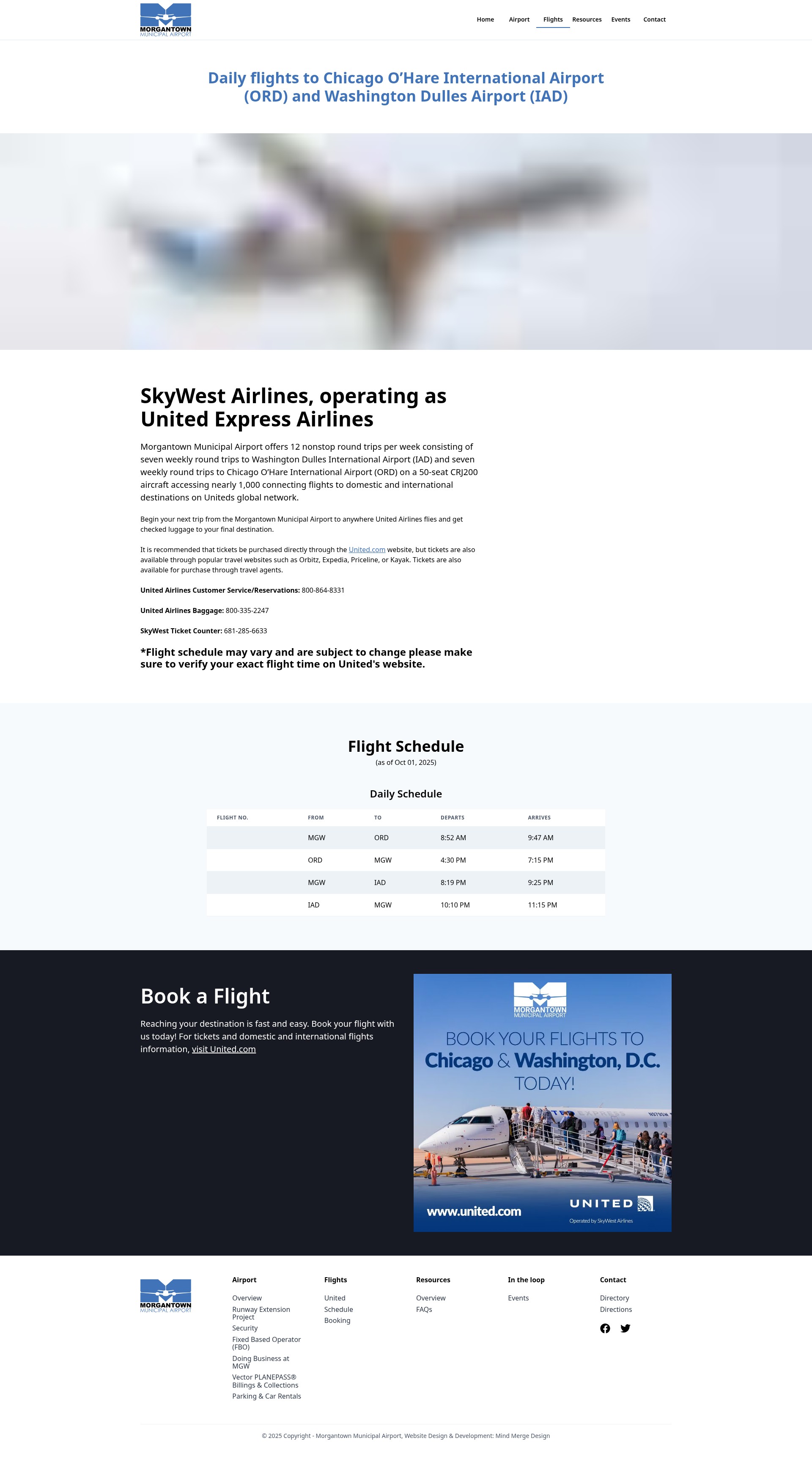 Screenshot of morgantownairport.com