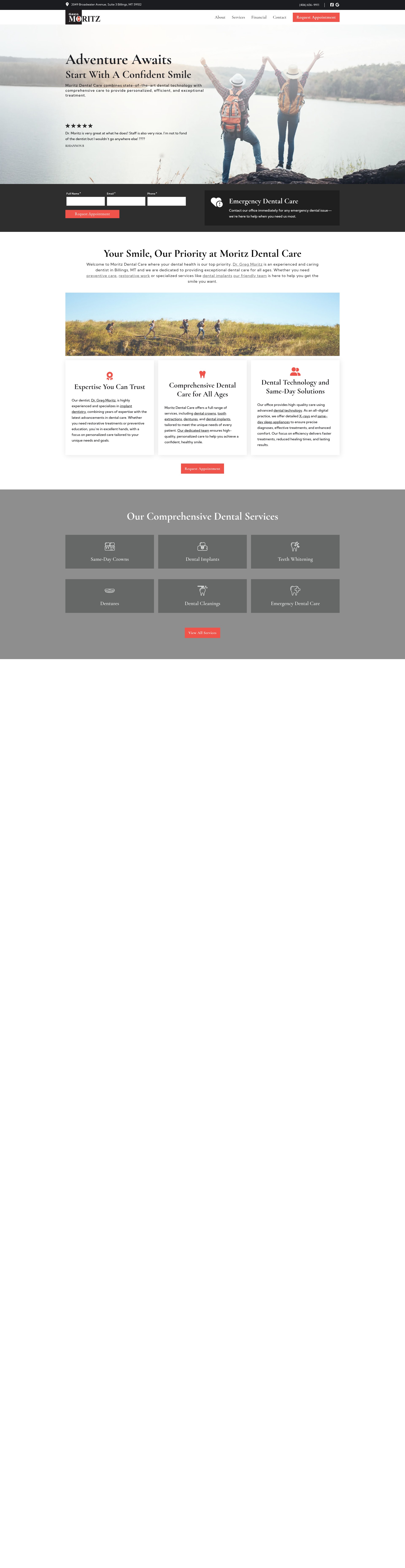 Screenshot of moritzdentalcare.com