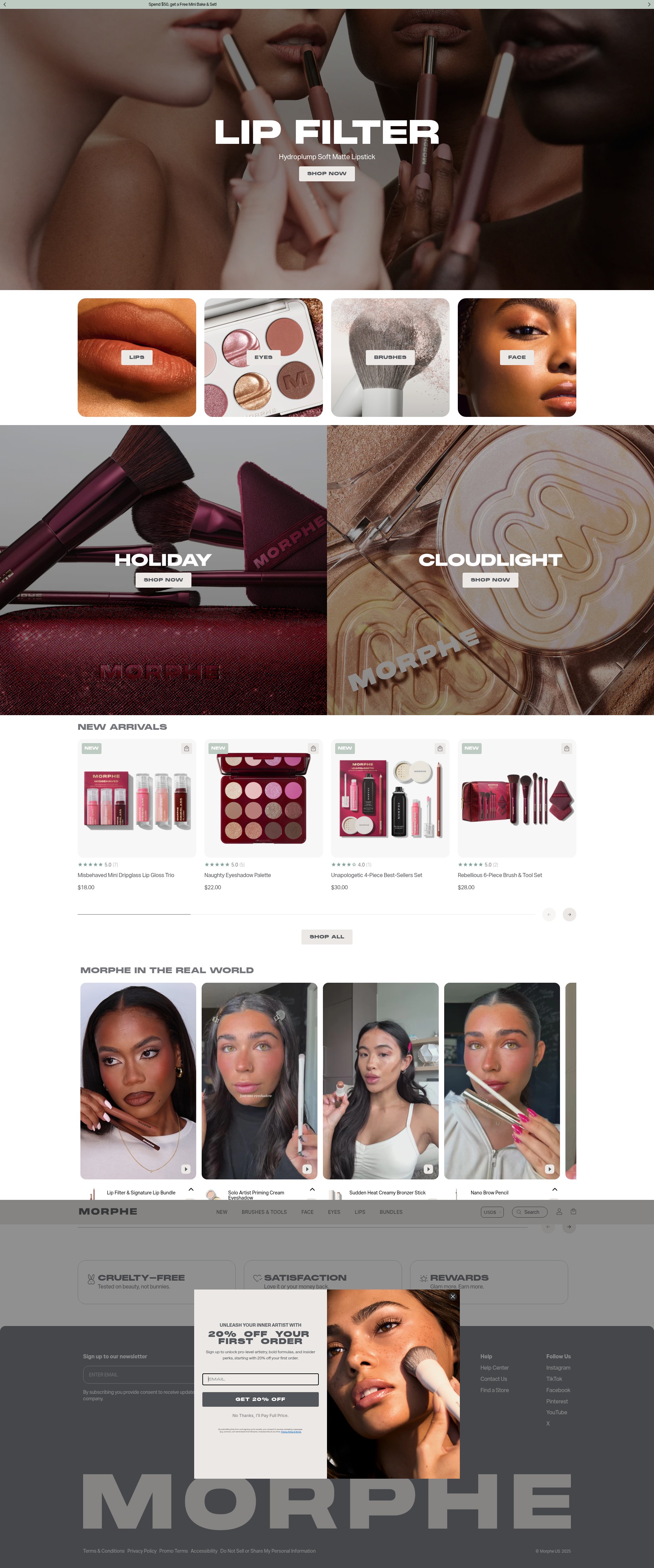 Screenshot of morphe.com