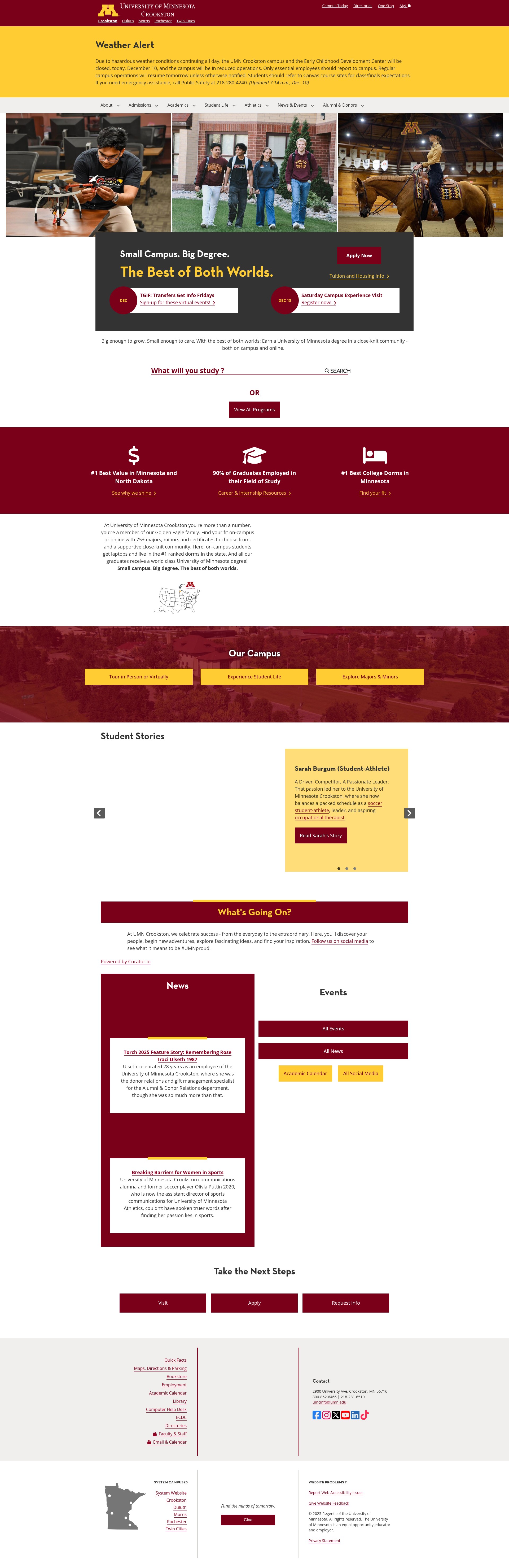 Screenshot of morris.umn.edu