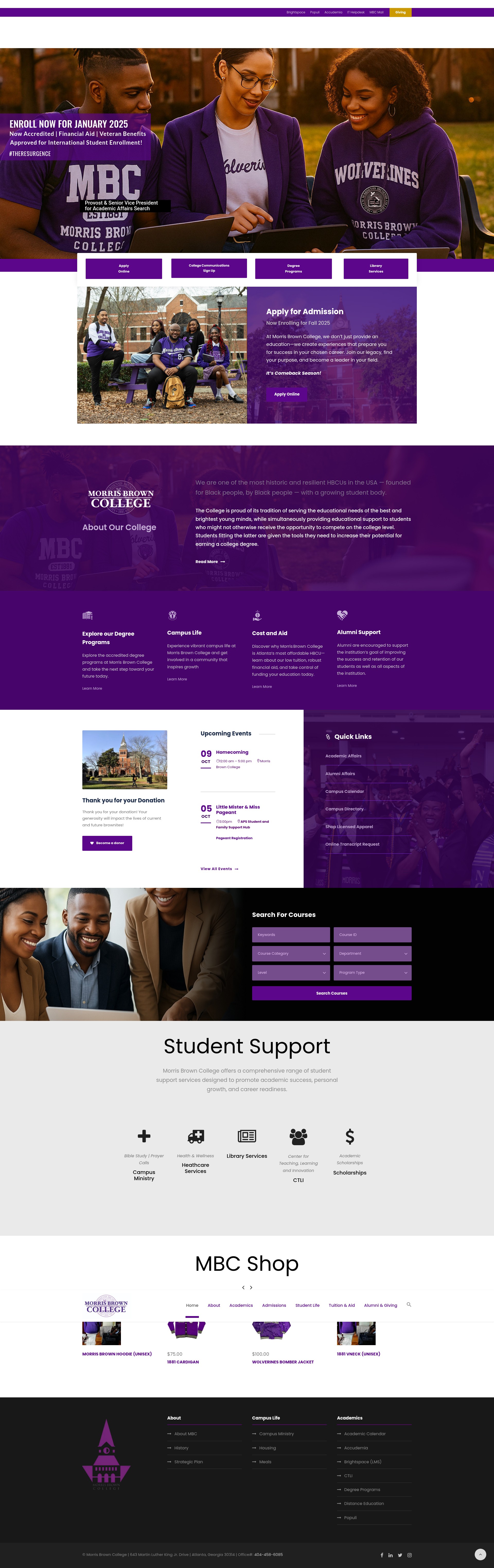 Screenshot of morrisbrown.edu