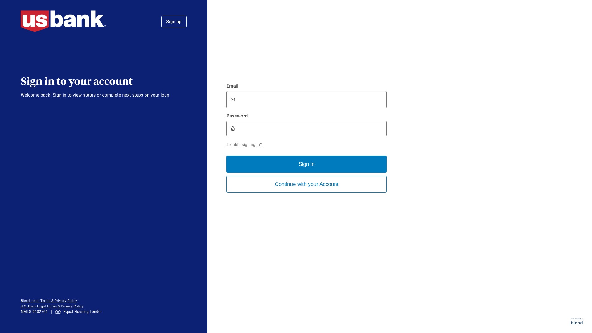 Screenshot of mortgageapply.usbank.com