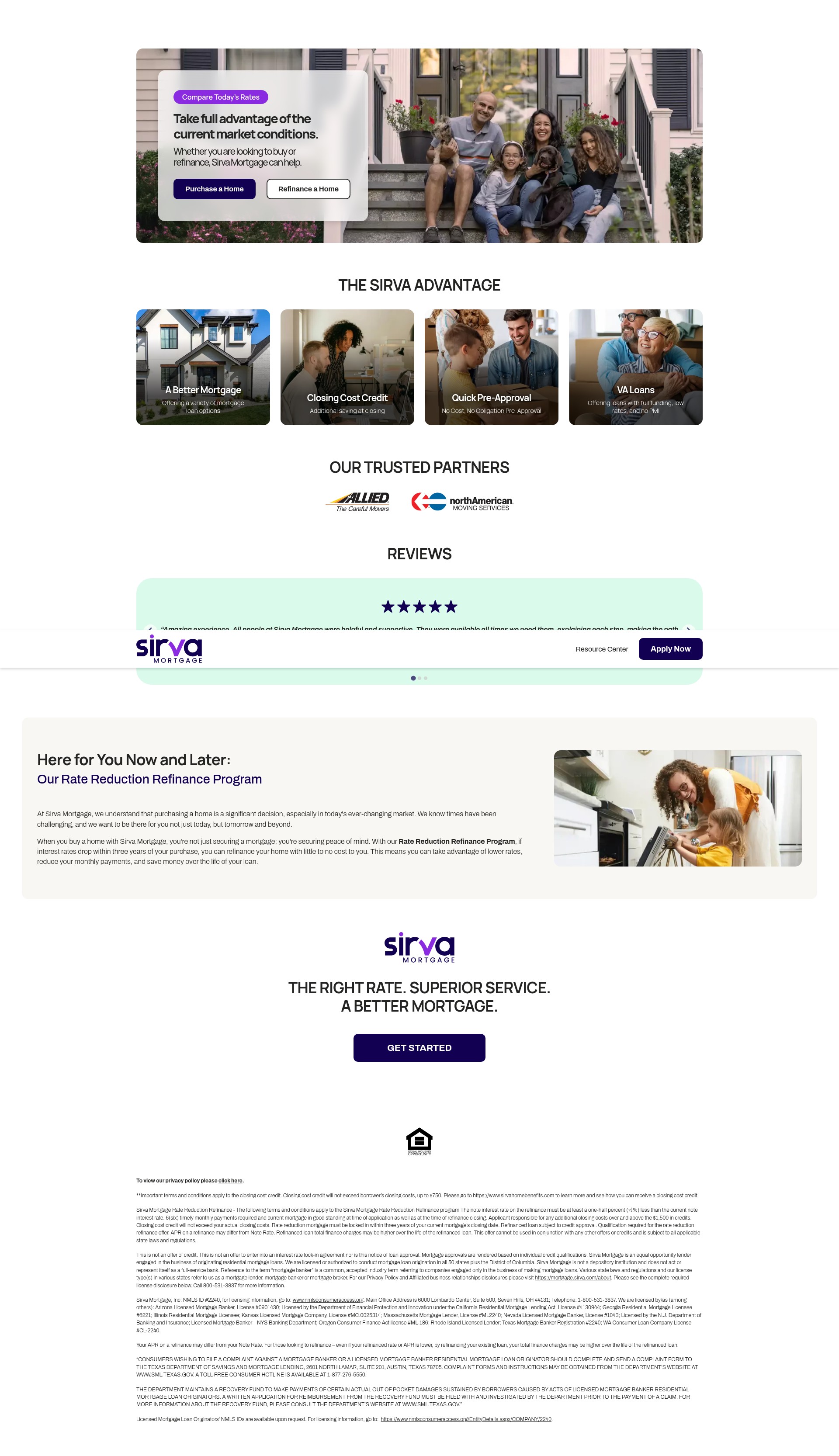 Screenshot of mortgages.sirva.com