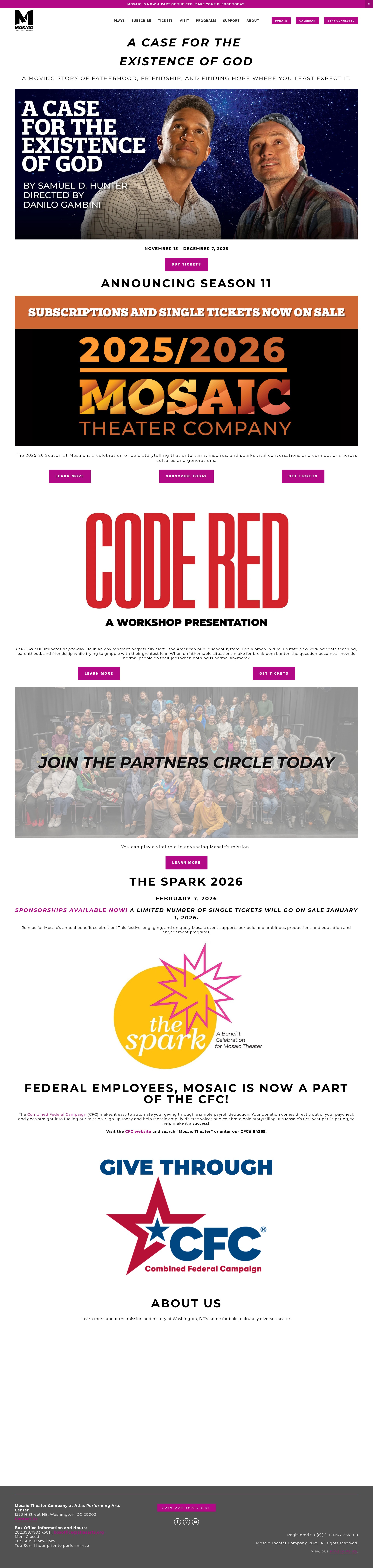 Screenshot of mosaictheater.org