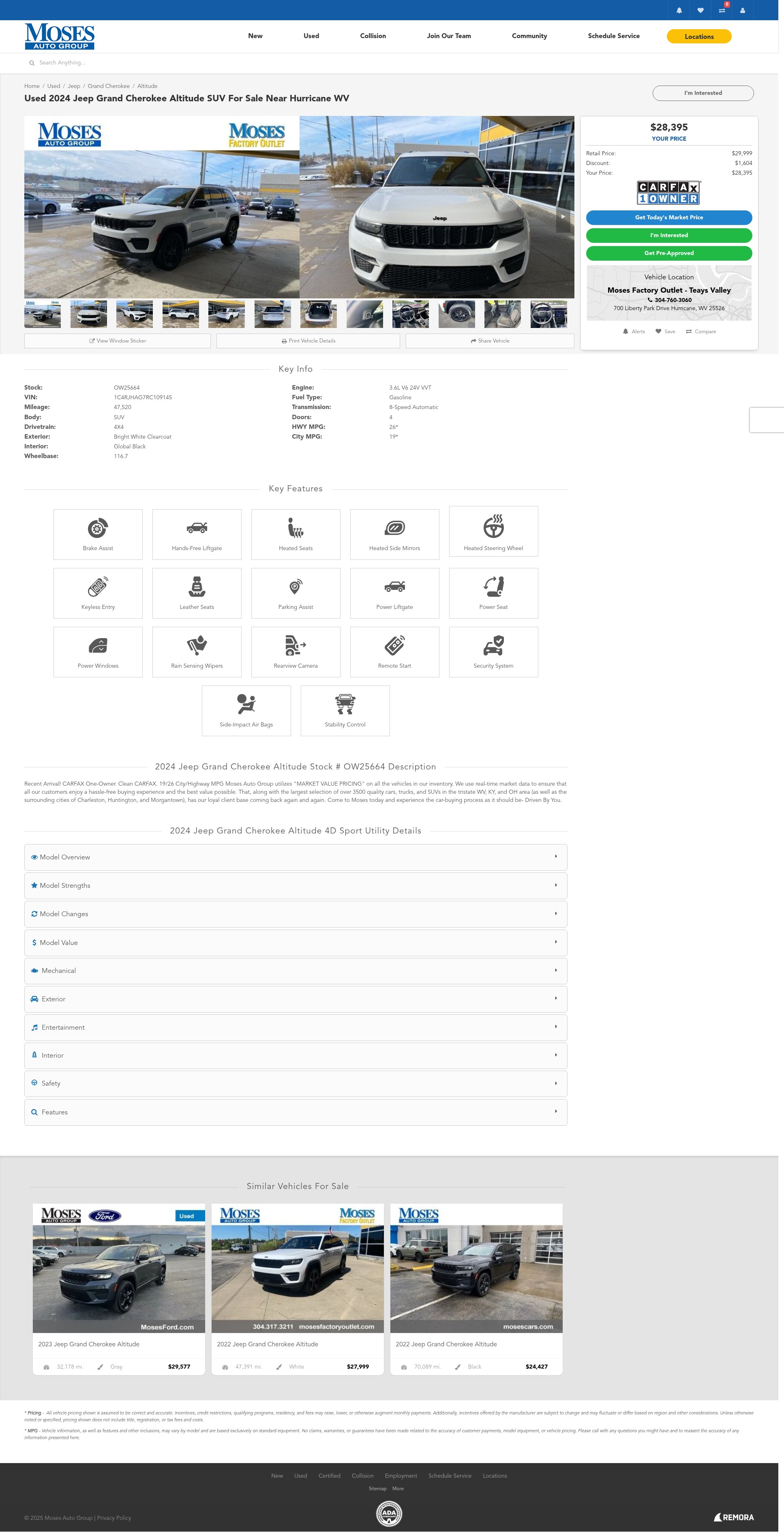 Screenshot of mosescars.com