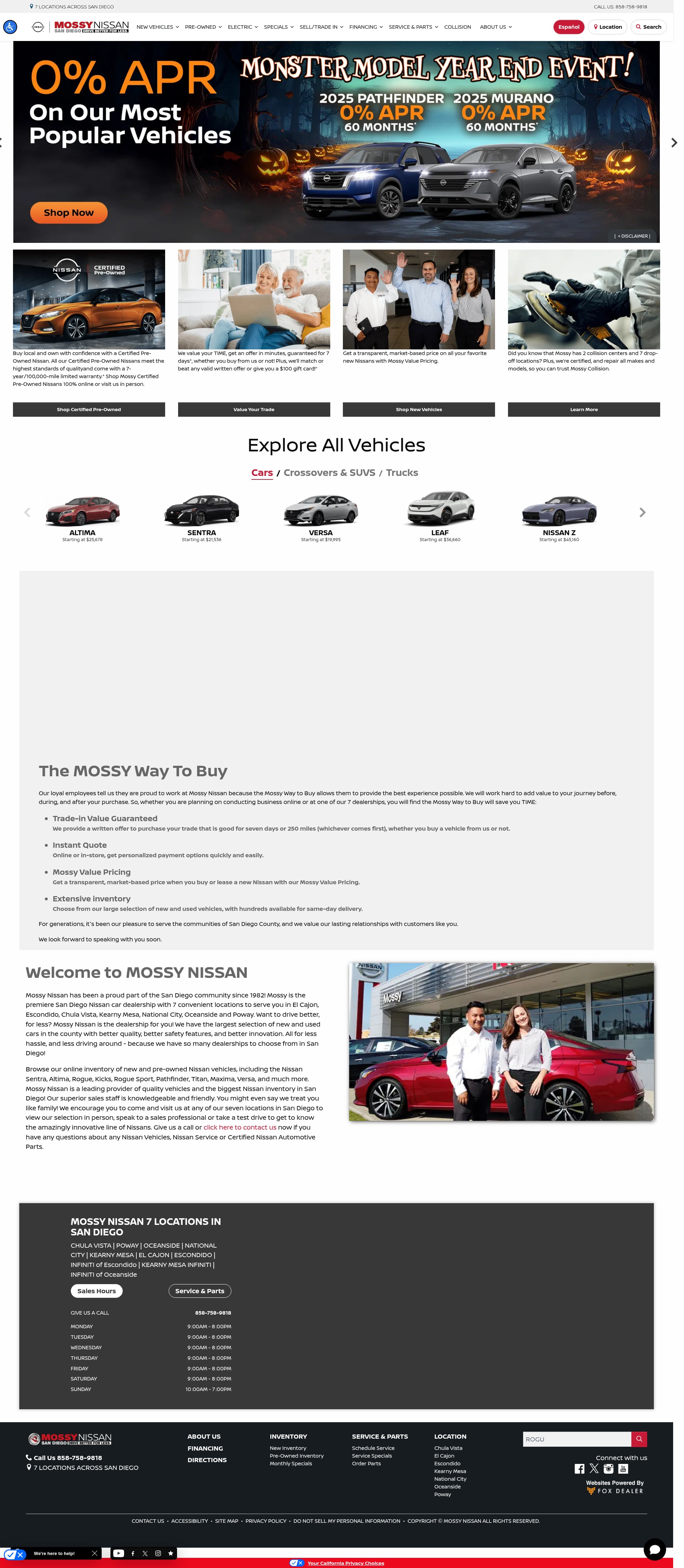 Screenshot of mossynissan.com