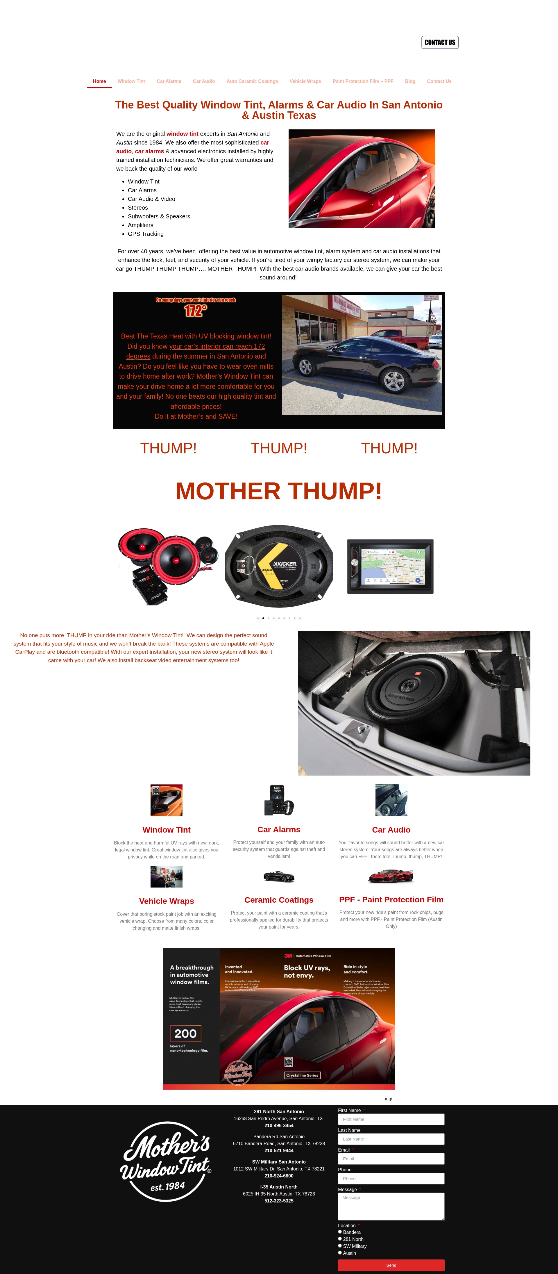 Screenshot of motherswindowtint.com