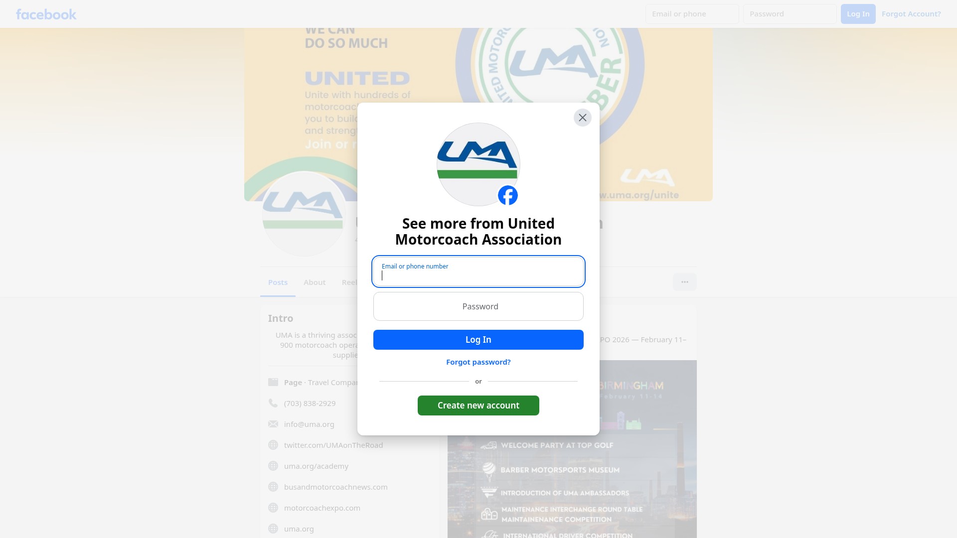Screenshot of motorcoachexpo.com
