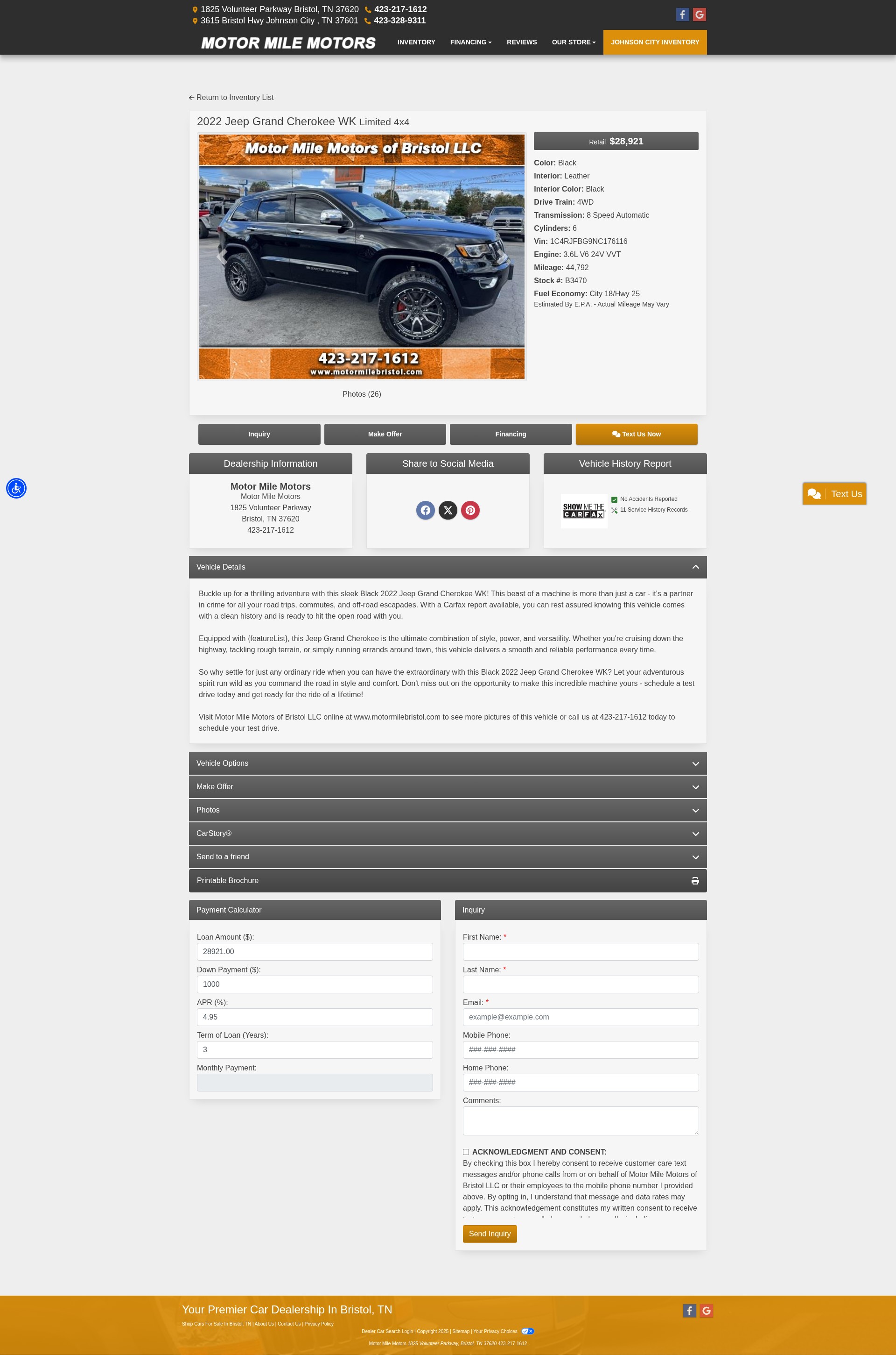Screenshot of motormilebristol.com