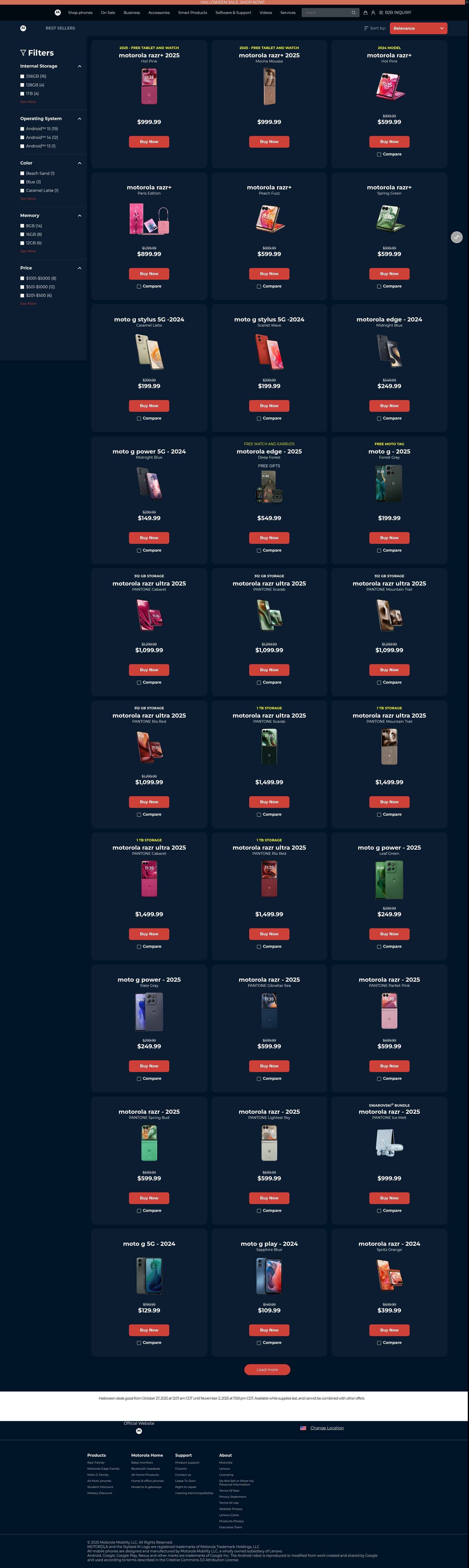 Screenshot of motorola.com