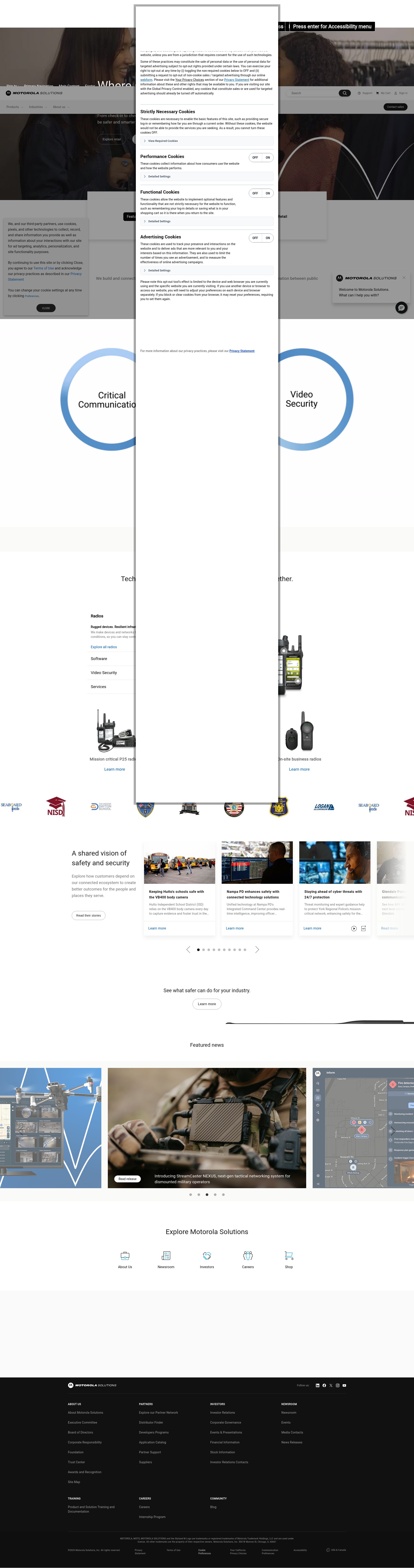 Screenshot of motorolasolutions.com