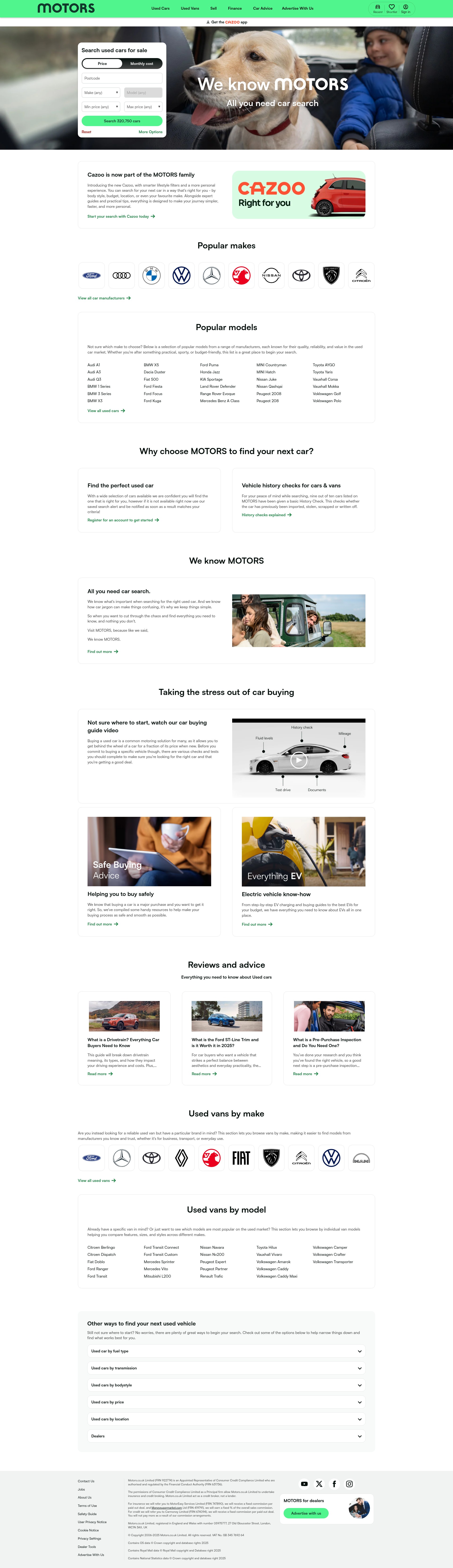 Screenshot of motors.co.uk