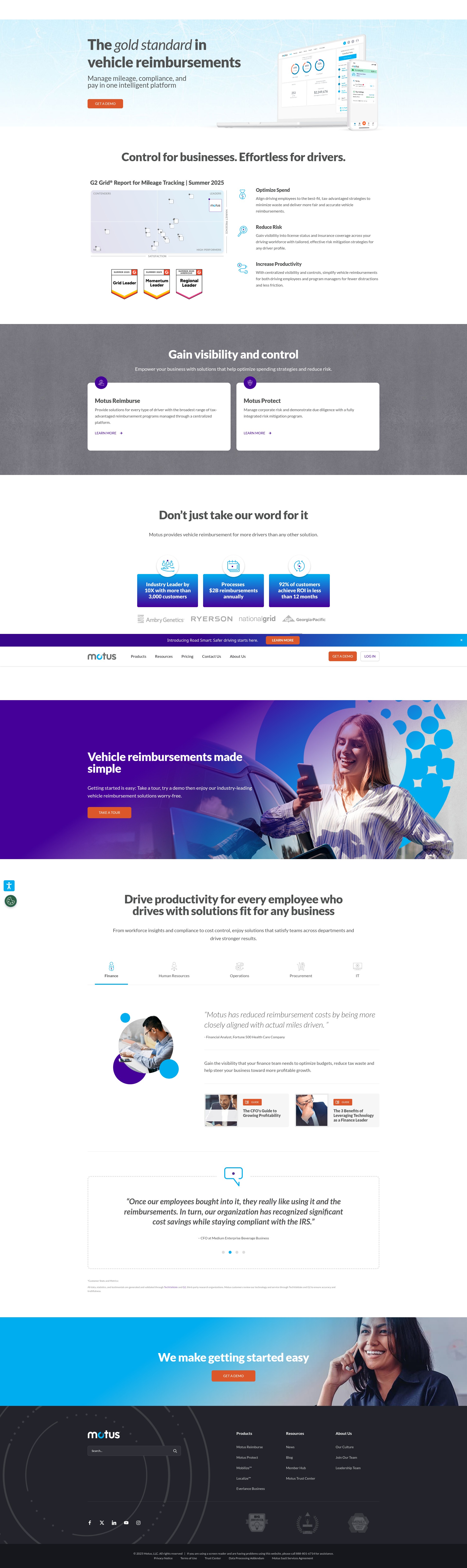 Screenshot of motus.com