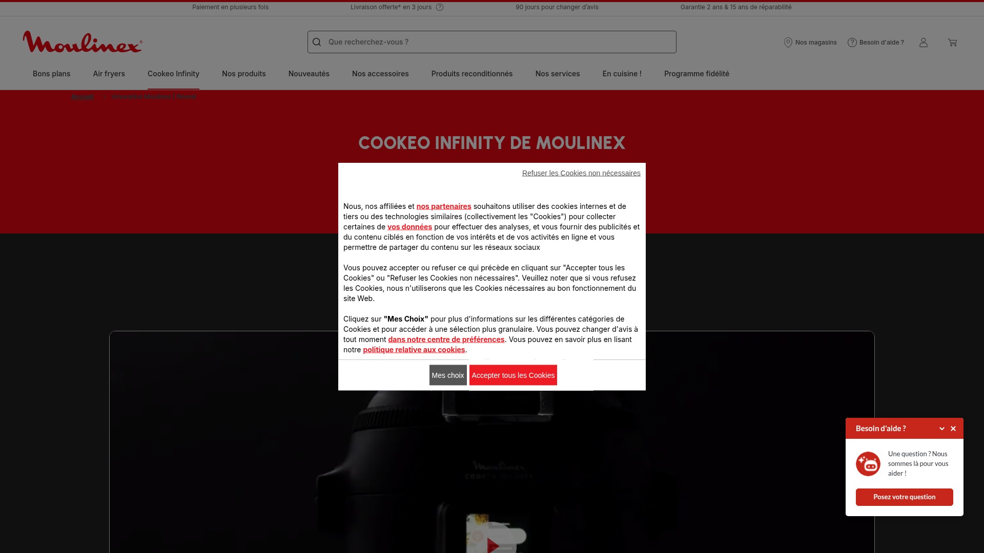 Screenshot of moulinex.fr