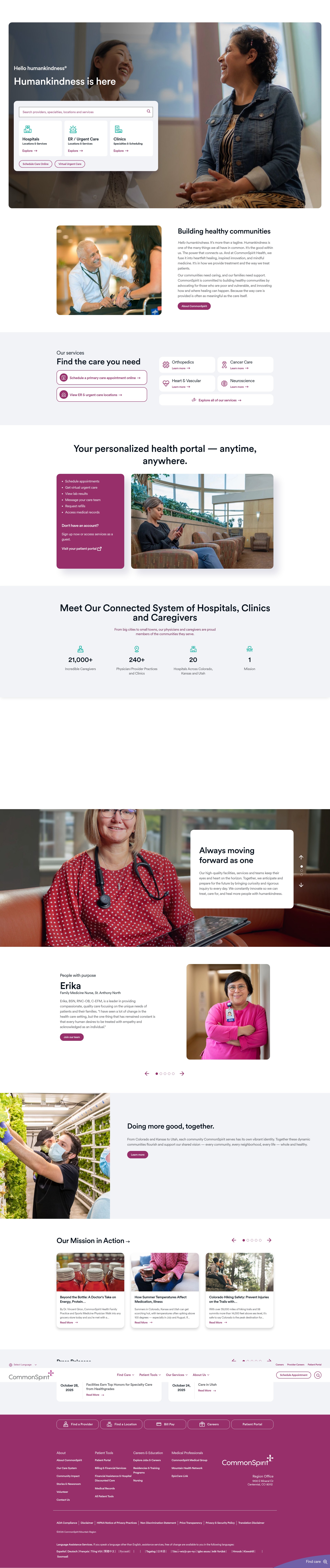 Screenshot of mountain.commonspirit.org