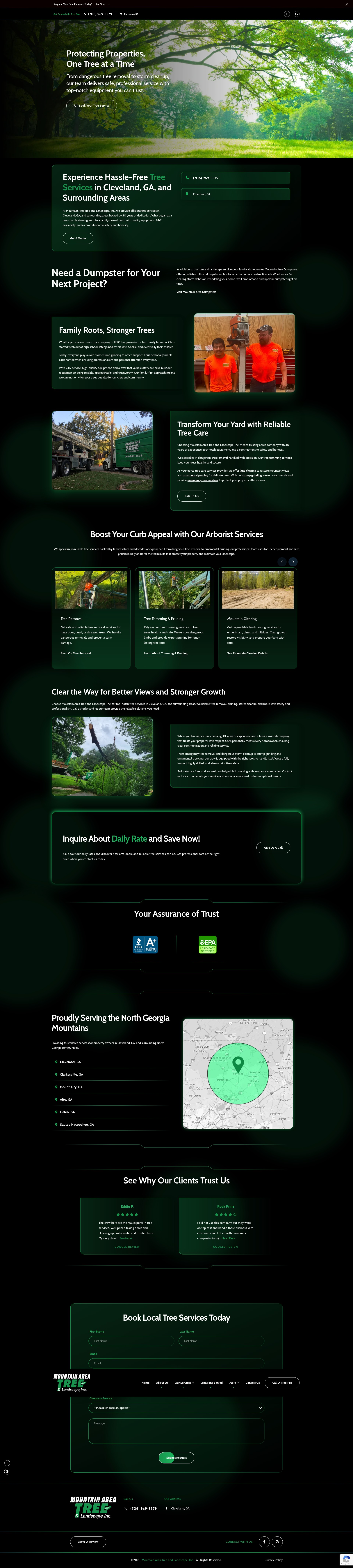 Screenshot of mountainareatreeandlandscape.com