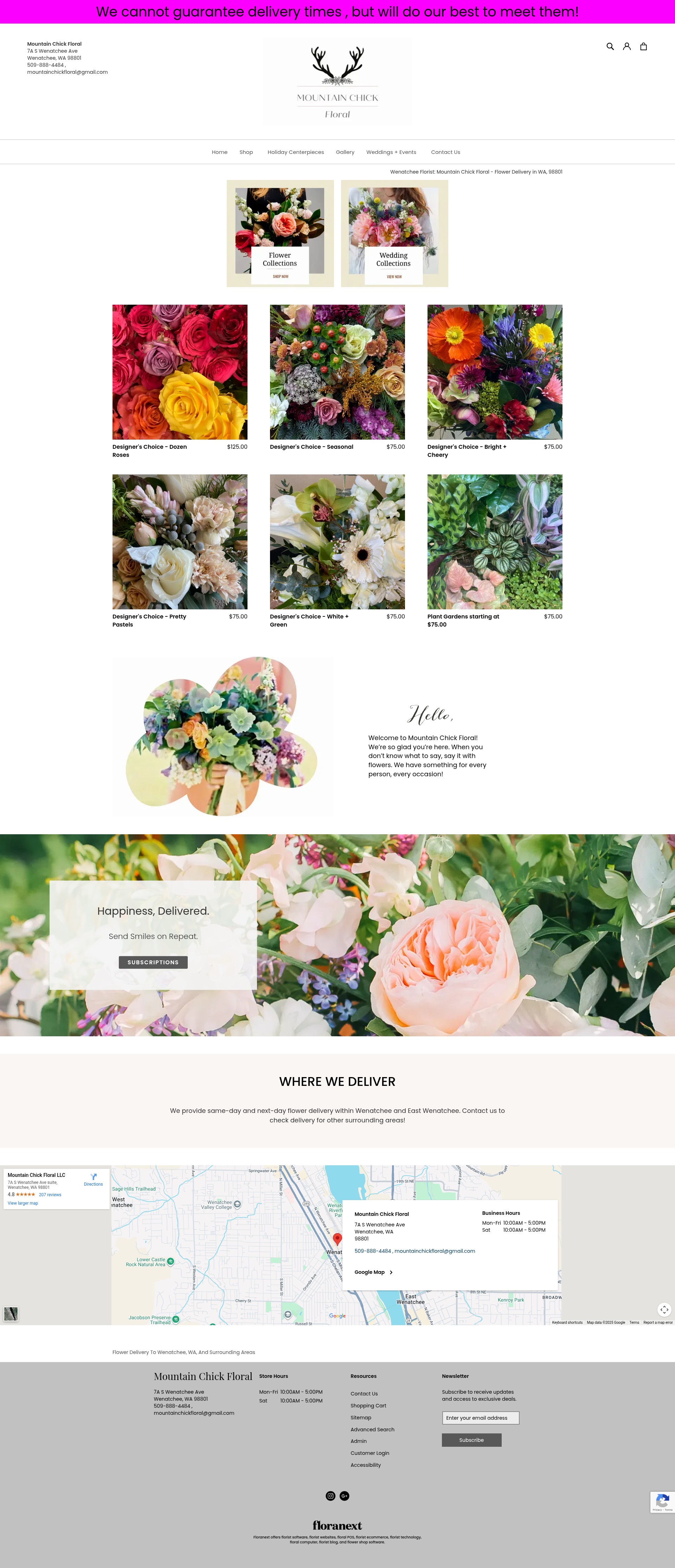 Screenshot of mountainchickfloral.com