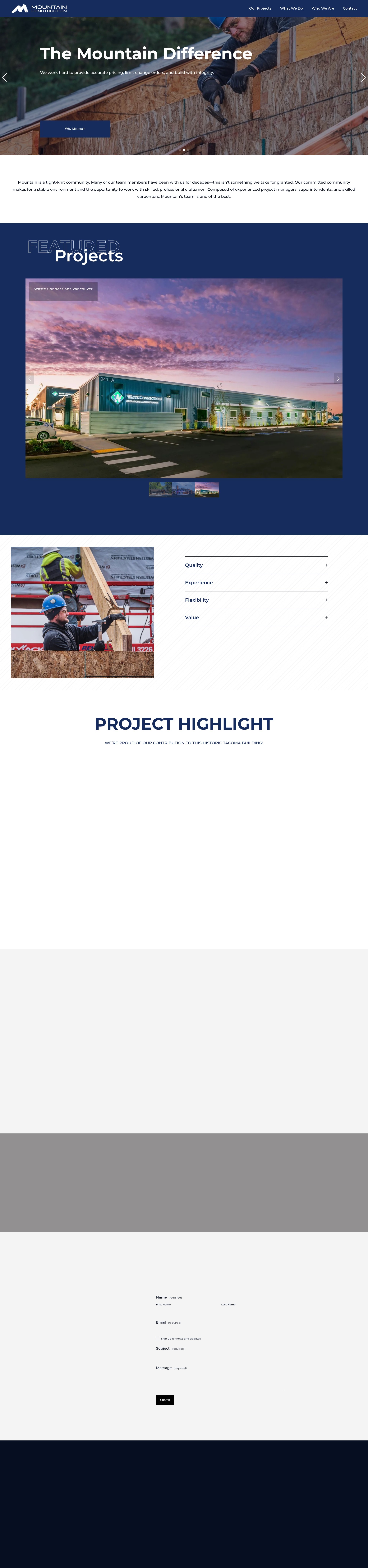 Screenshot of mountainconst.com