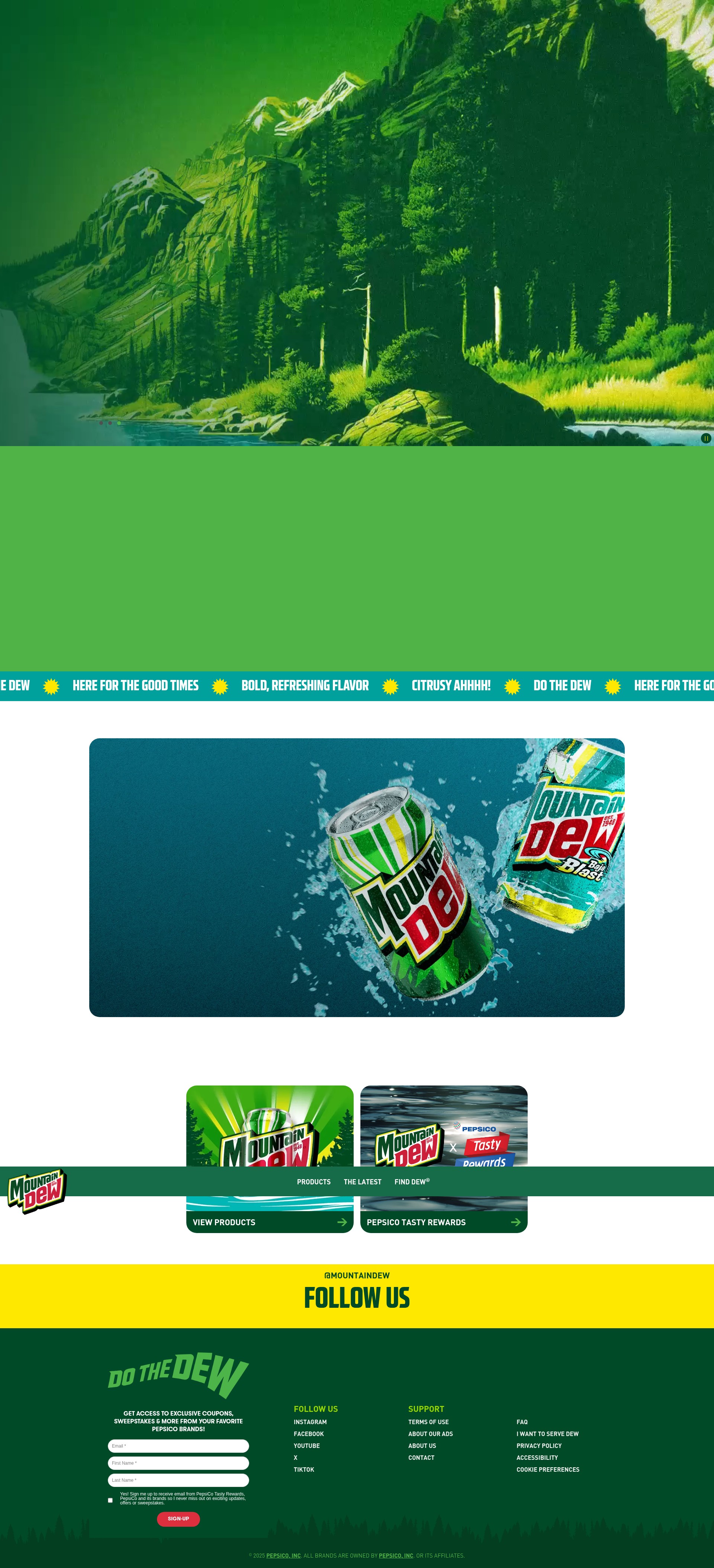 Screenshot of mountaindew.com