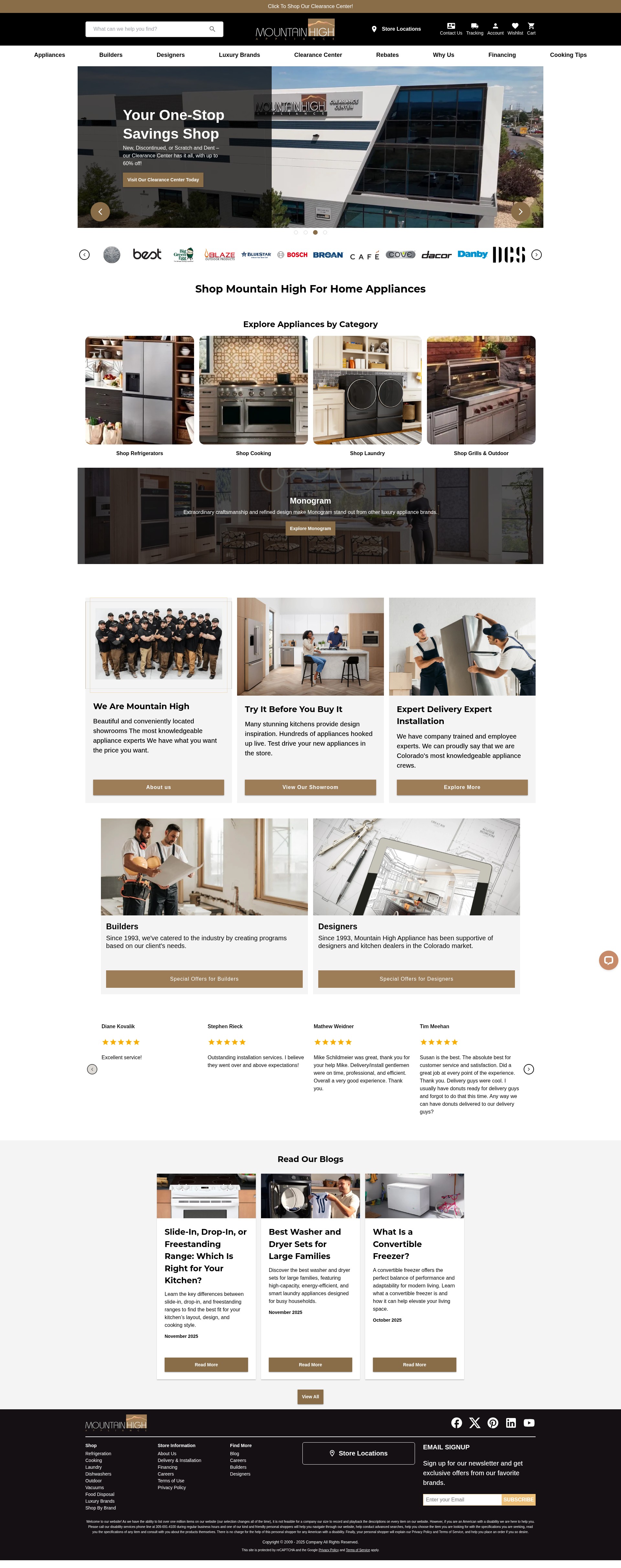Screenshot of mountainhighappliance.com