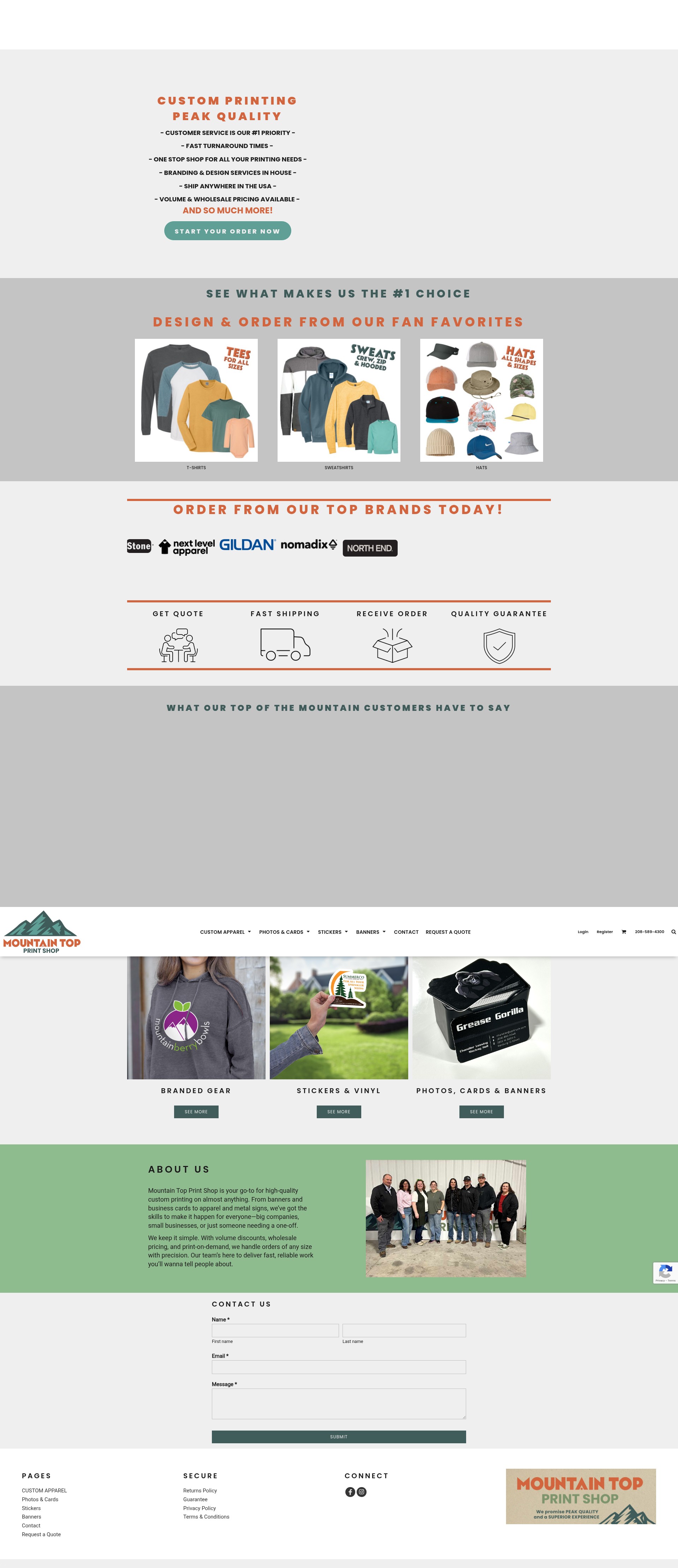 Screenshot of mountaintopprinting.com