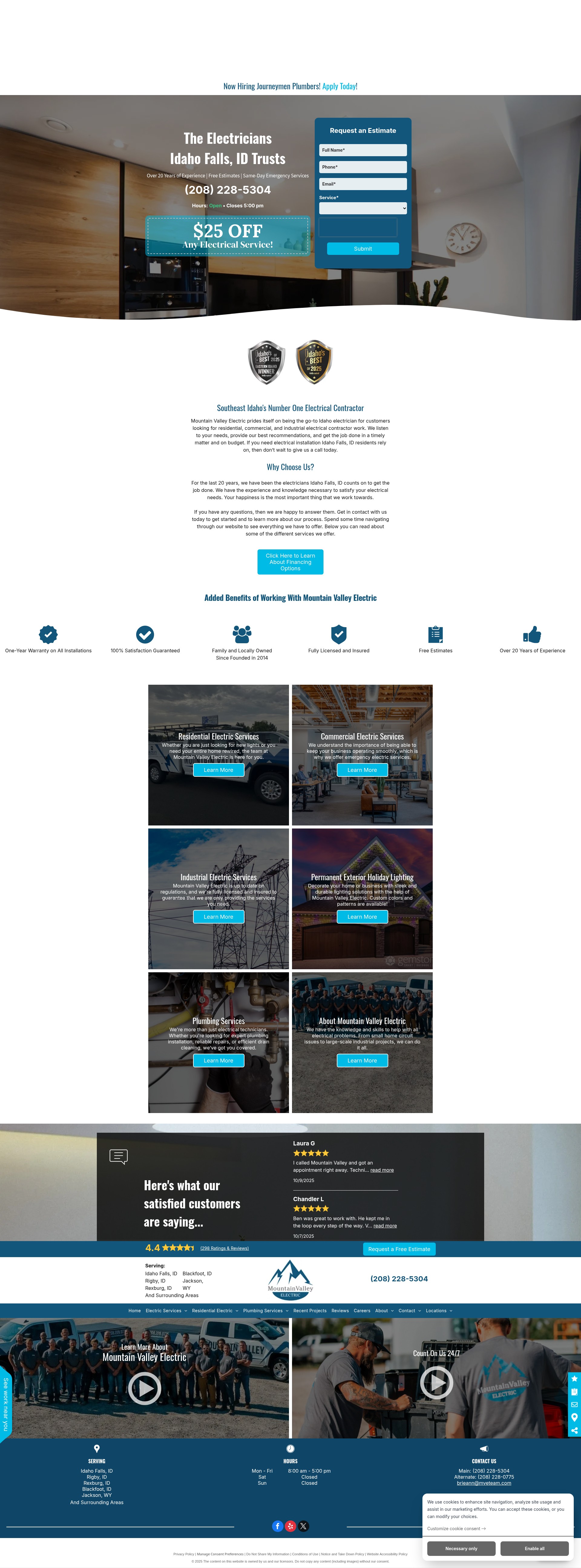 Screenshot of mountainvalleyelectric.com