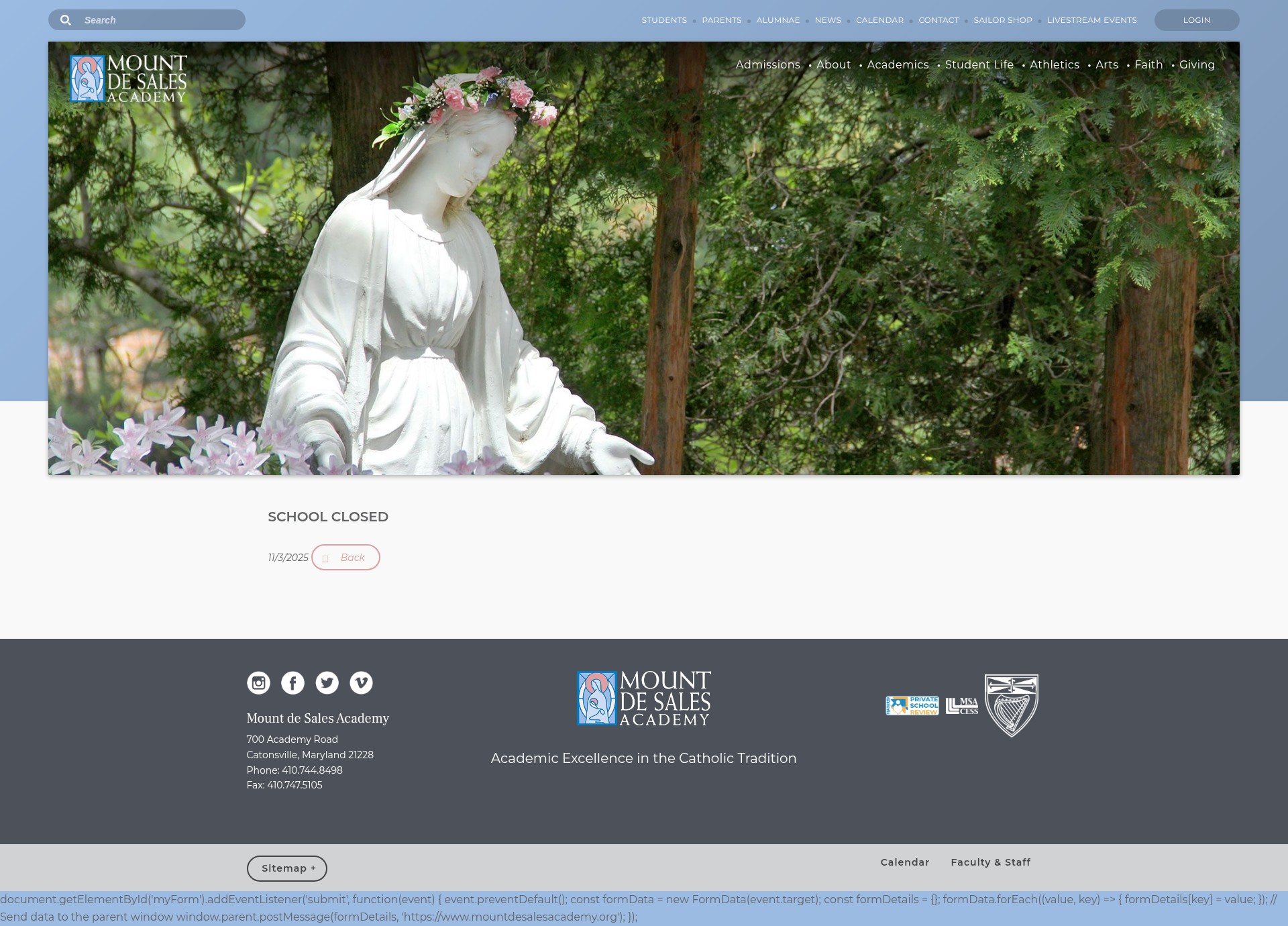 Screenshot of mountdesalesacademy.org