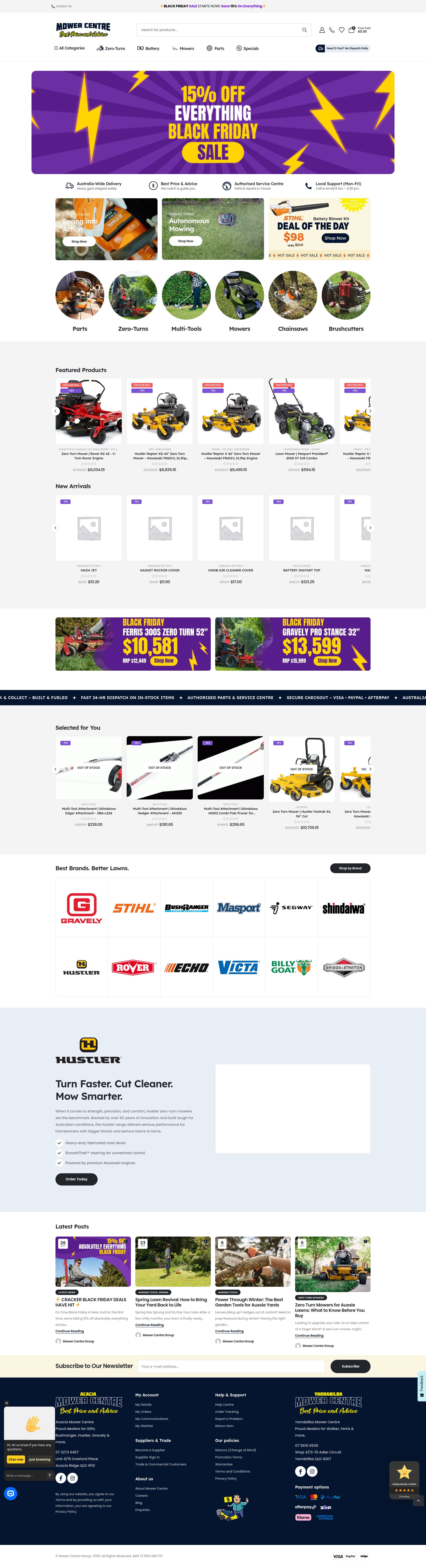 Screenshot of mowercentre.com.au