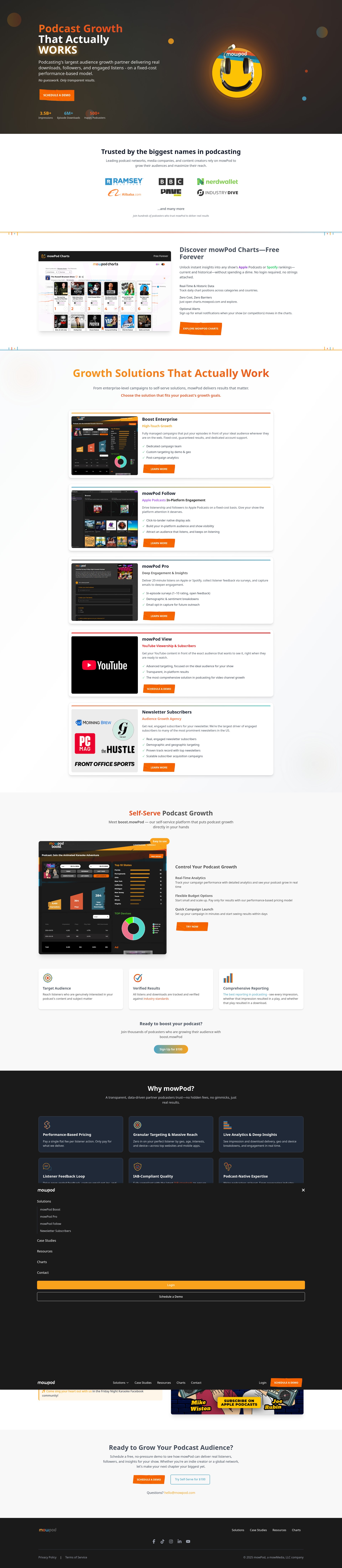 Screenshot of mowpod.com
