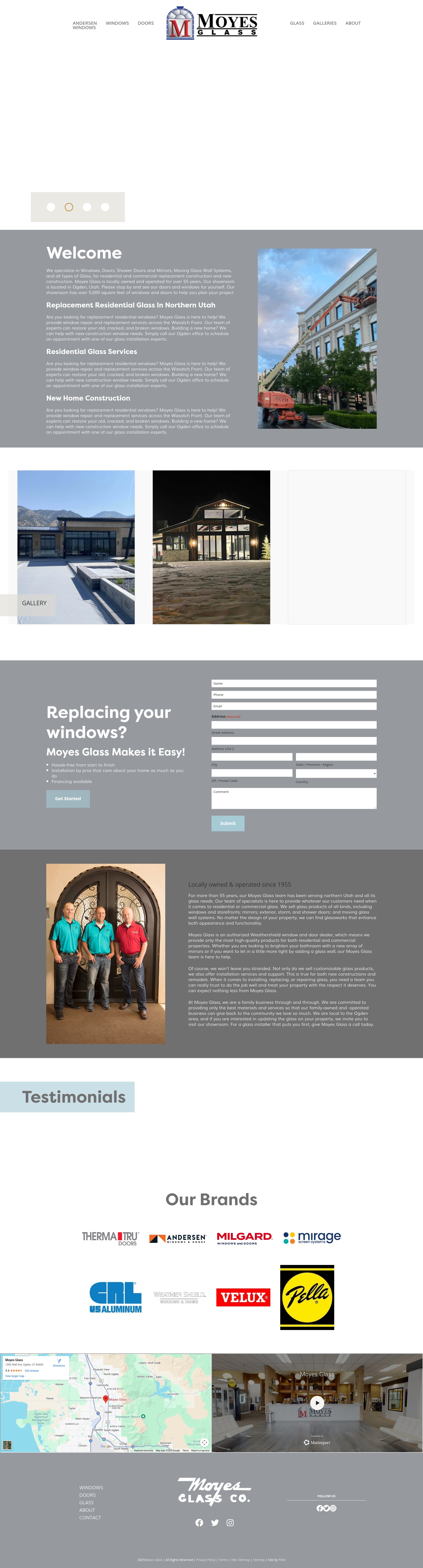Screenshot of moyesglass.com