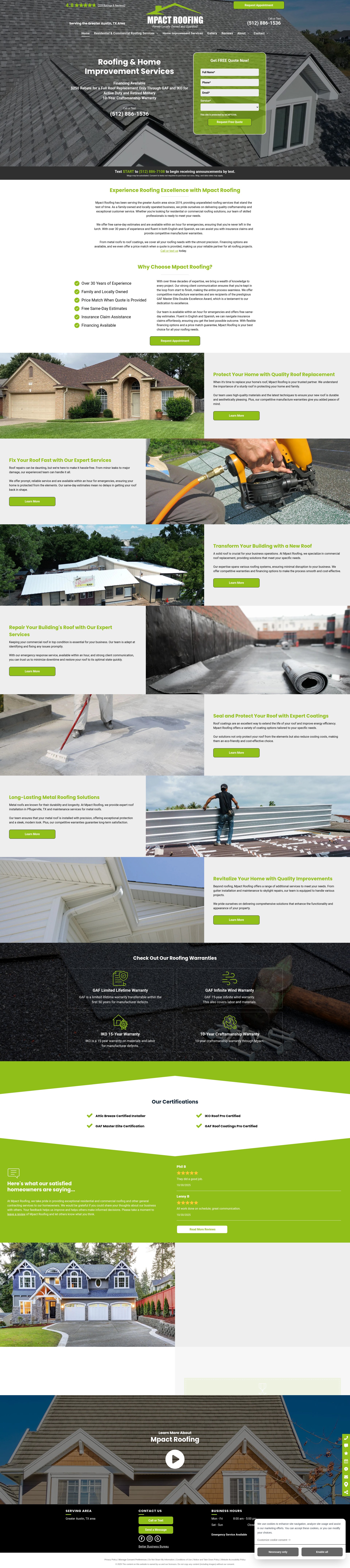 Screenshot of mpactroofing.com