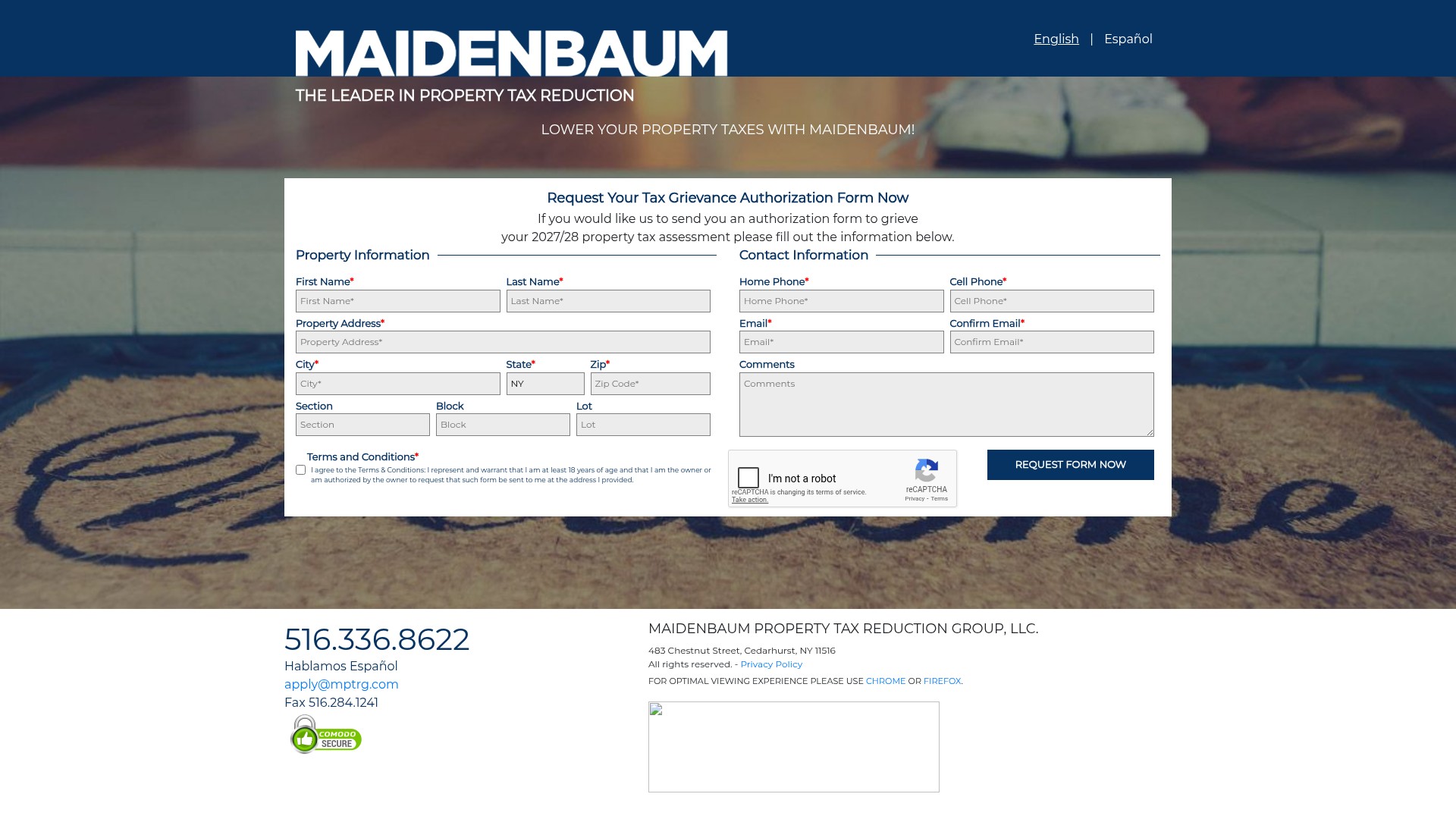 Screenshot of mptrg.com