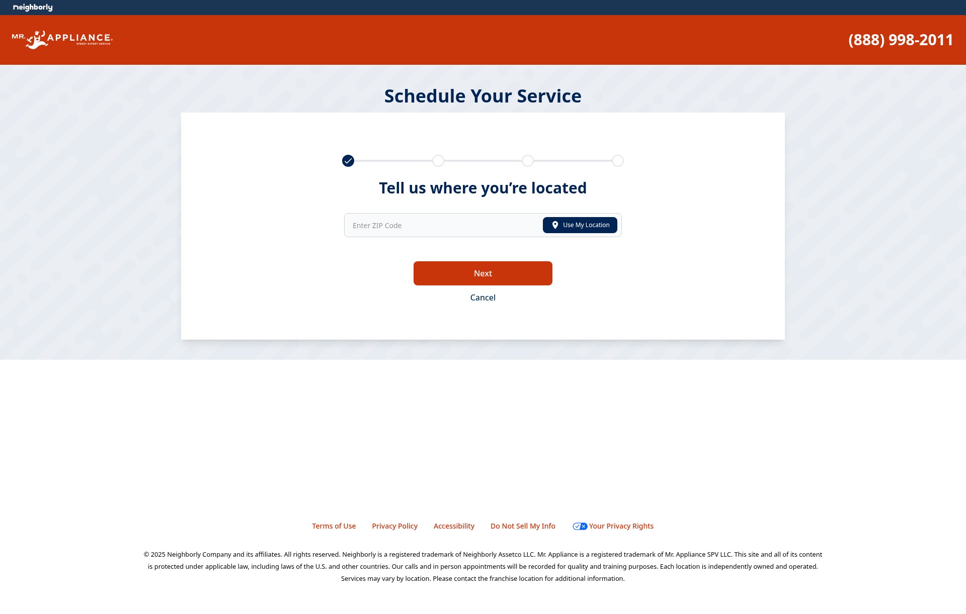 Screenshot of mrappliance.com