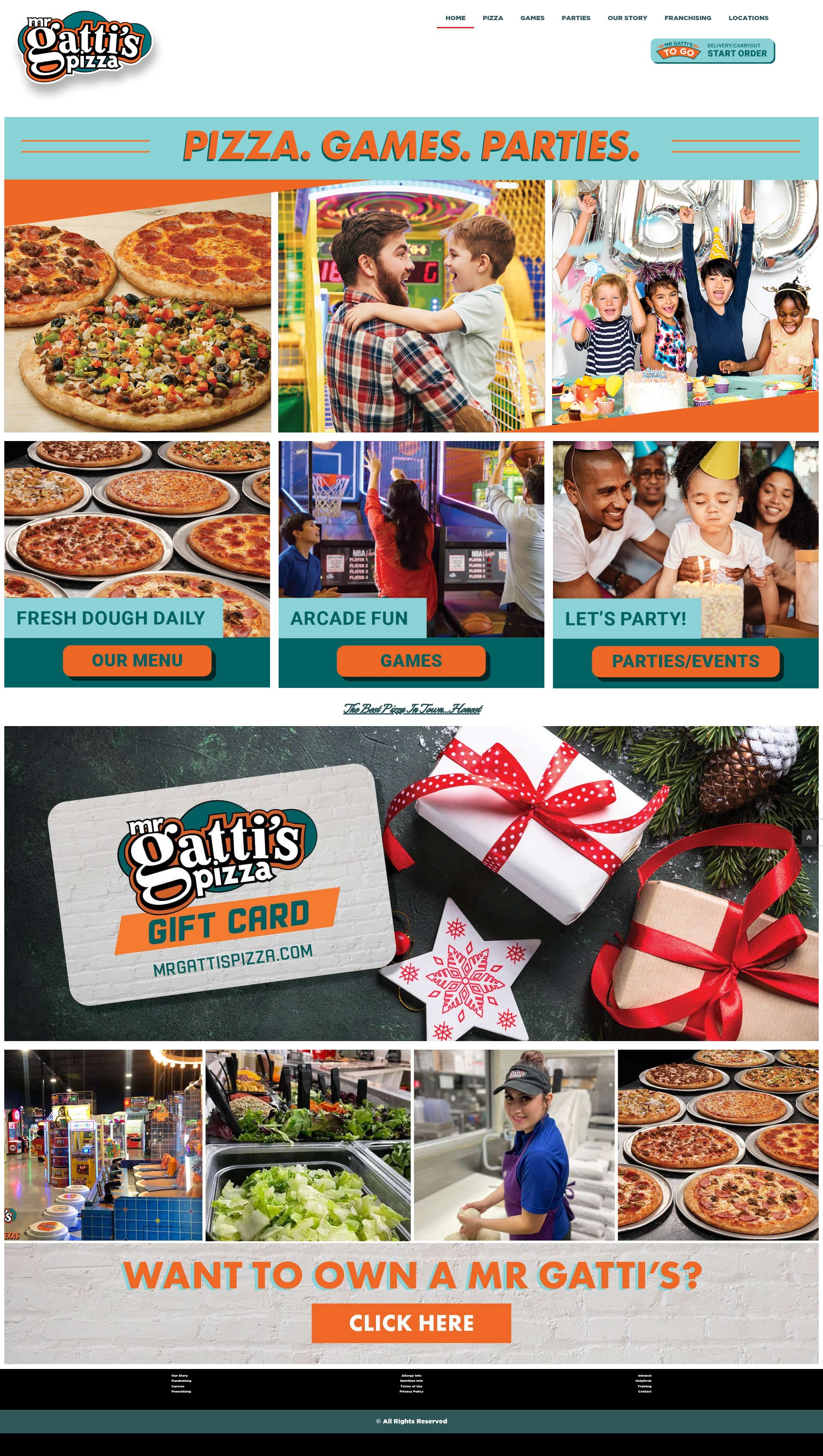 Screenshot of mrgattispizza.com
