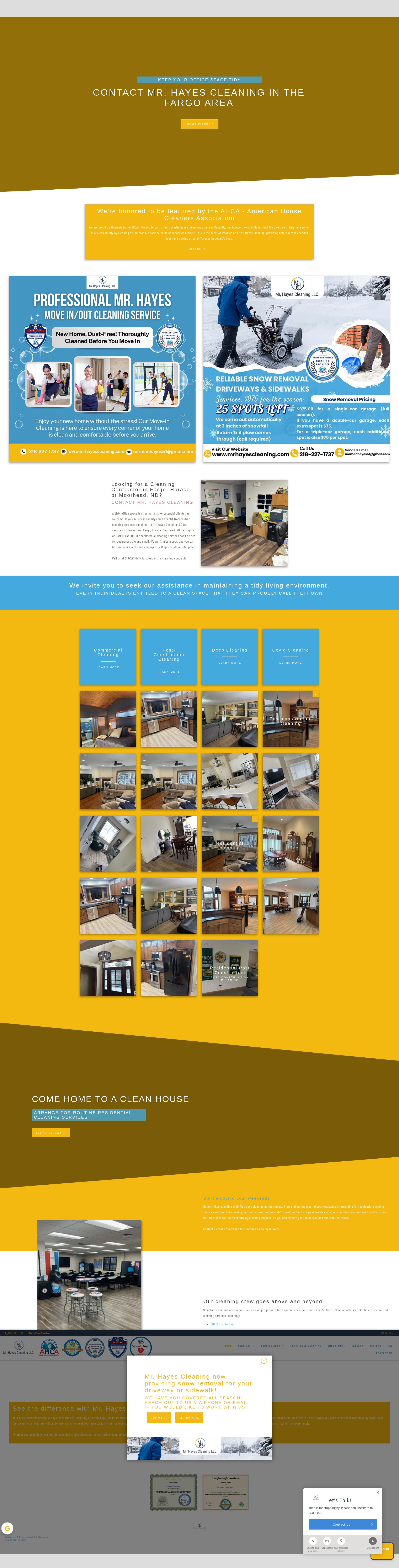 Screenshot of mrhayescleaning.com