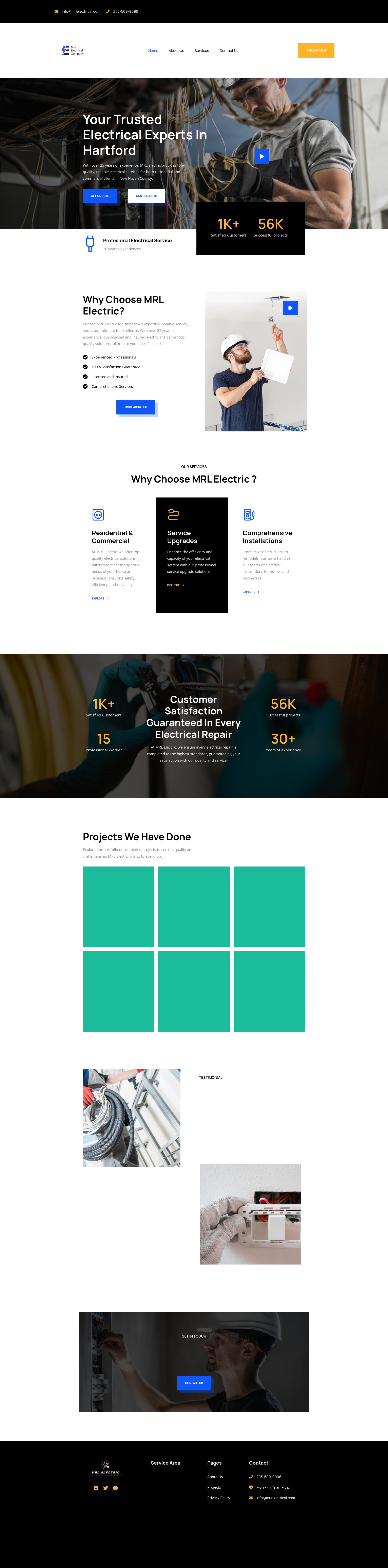Screenshot of mrlelectrical.com