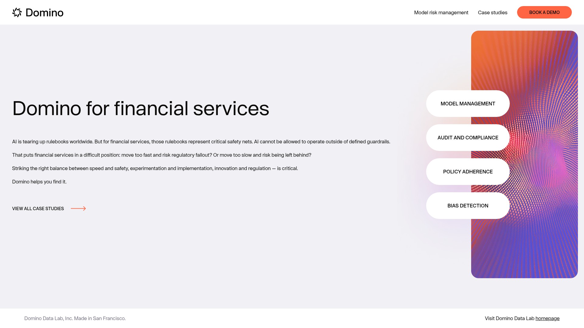 Screenshot of mrm.domino.ai