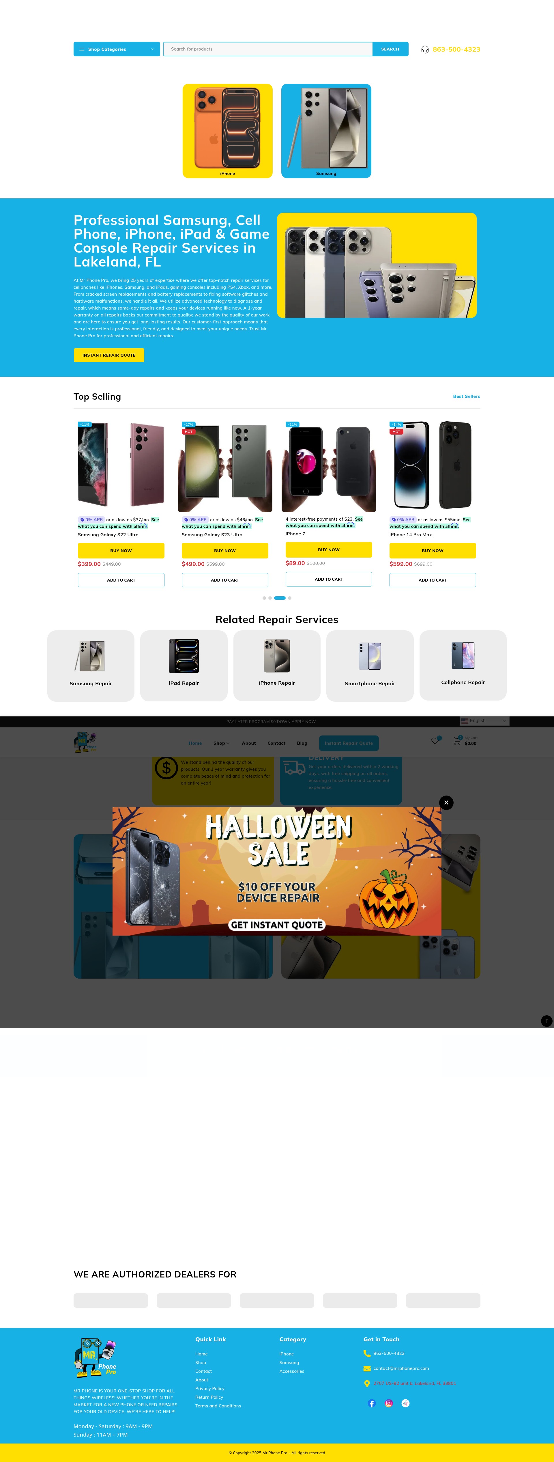 Screenshot of mrphonepro.com