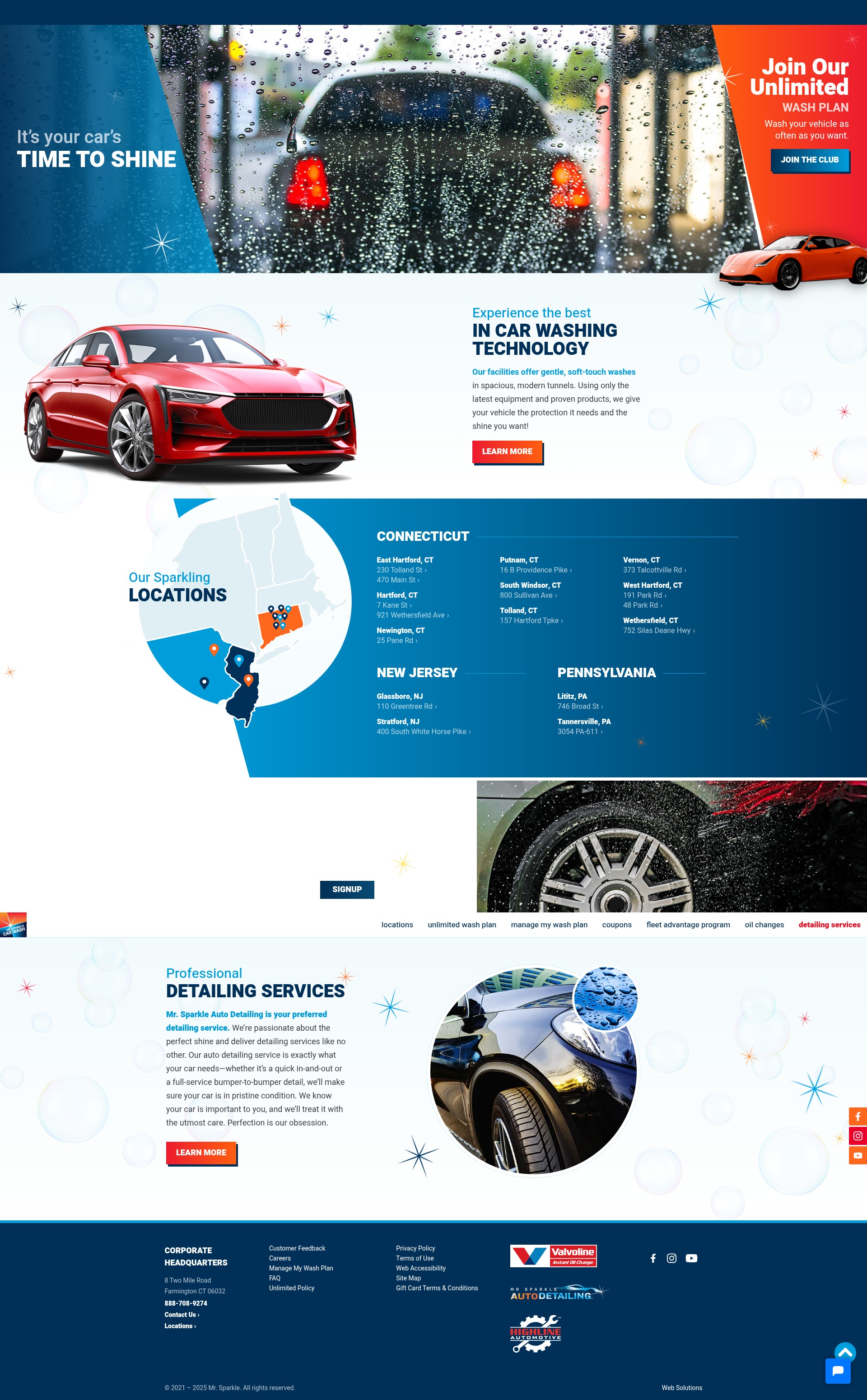 Screenshot of mrsparklecarwash.com